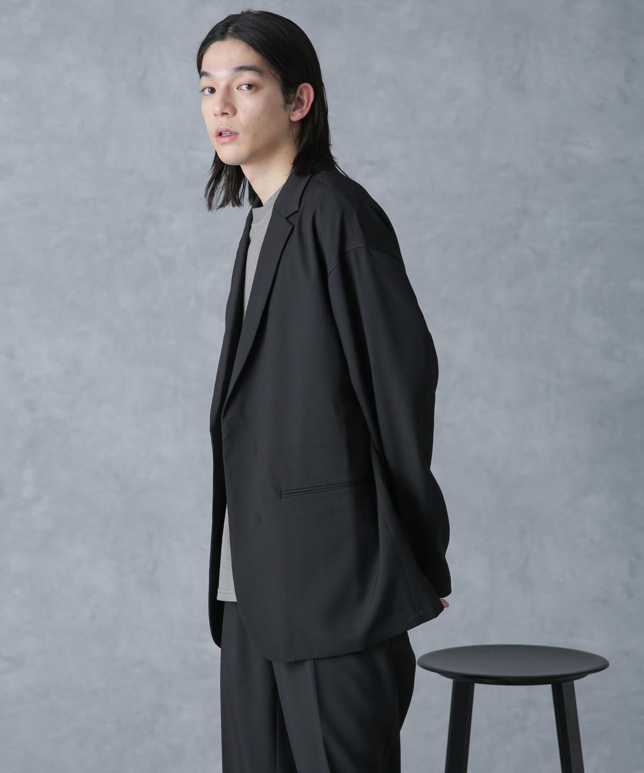 ストレッチツイルワイドジャケット(セットアップ可) 6724116204