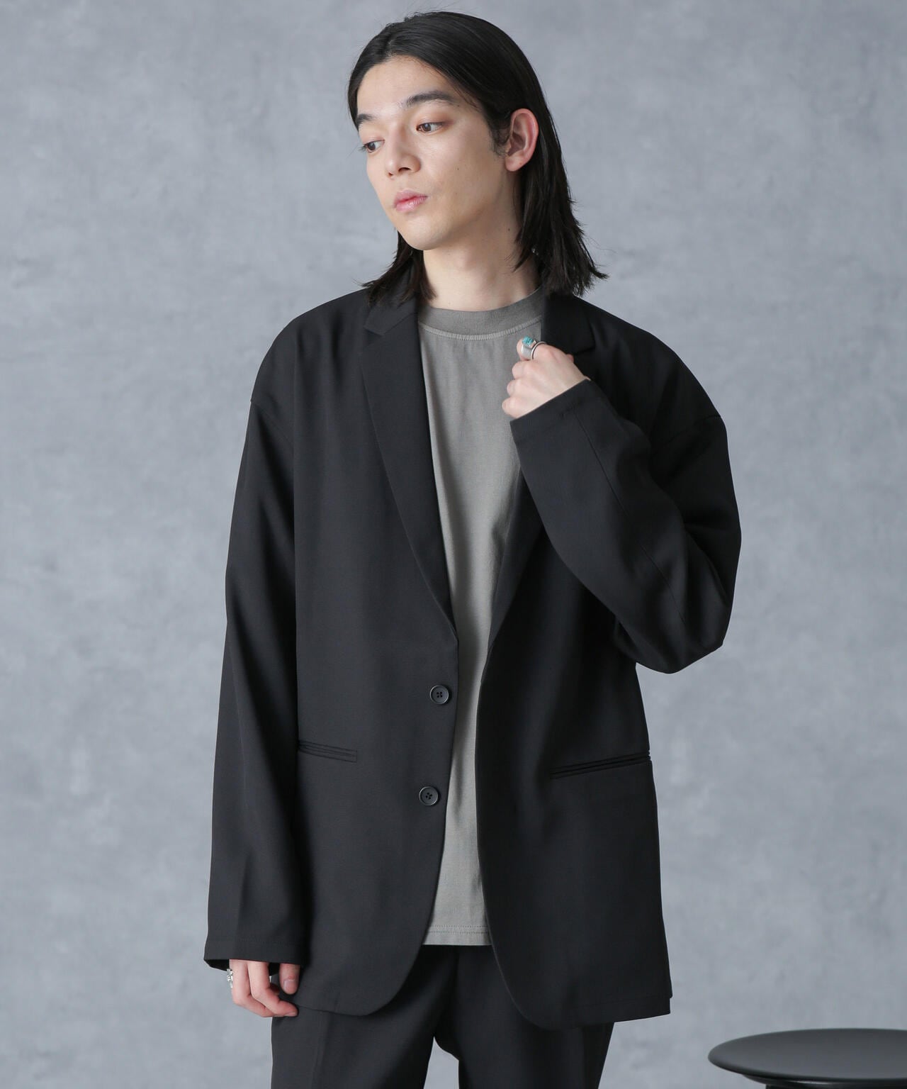 ストレッチツイルワイドジャケット(セットアップ可) 6724116204