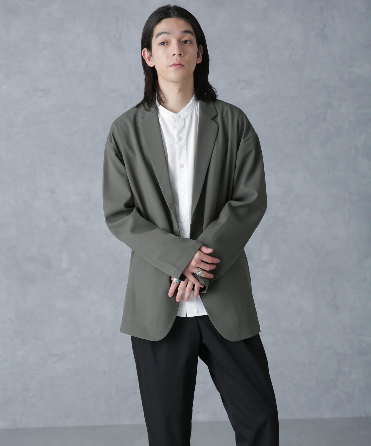 ストレッチツイルワイドジャケット(セットアップ可) 6724116204