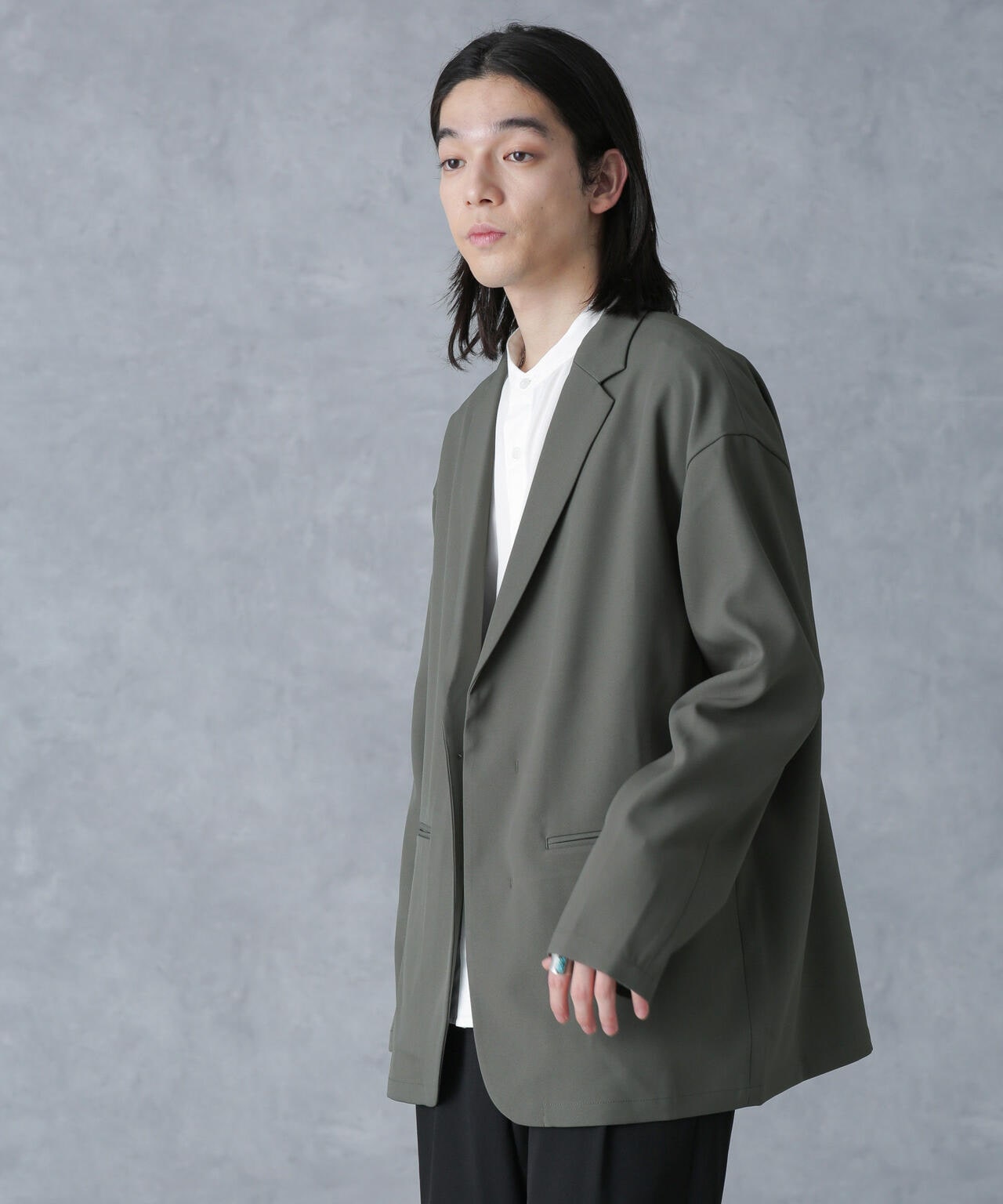 ストレッチツイルワイドジャケット(セットアップ可) 6724116204