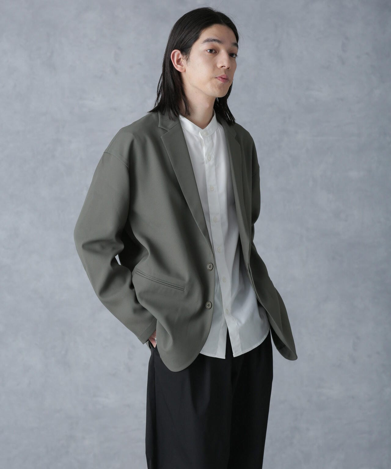 ストレッチツイルワイドジャケット(セットアップ可) 6724116204