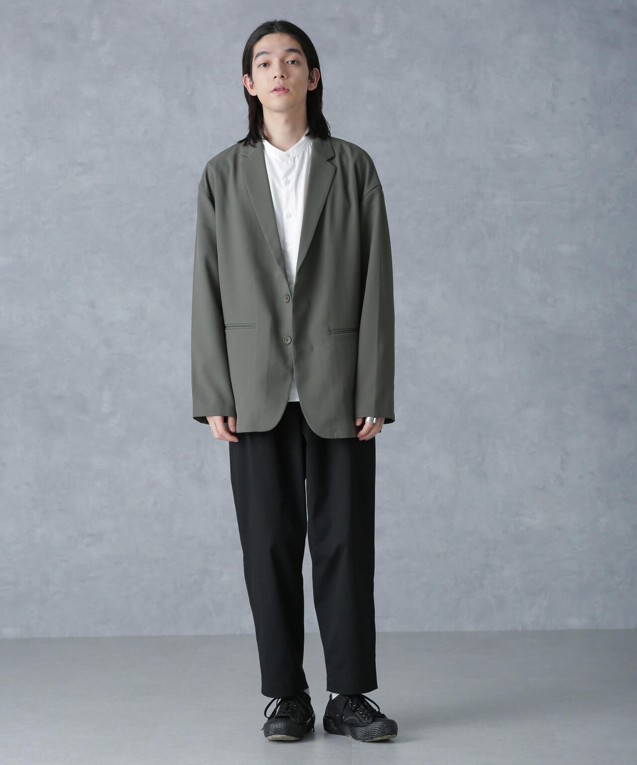 ストレッチツイルワイドジャケット(セットアップ可) 6724116204