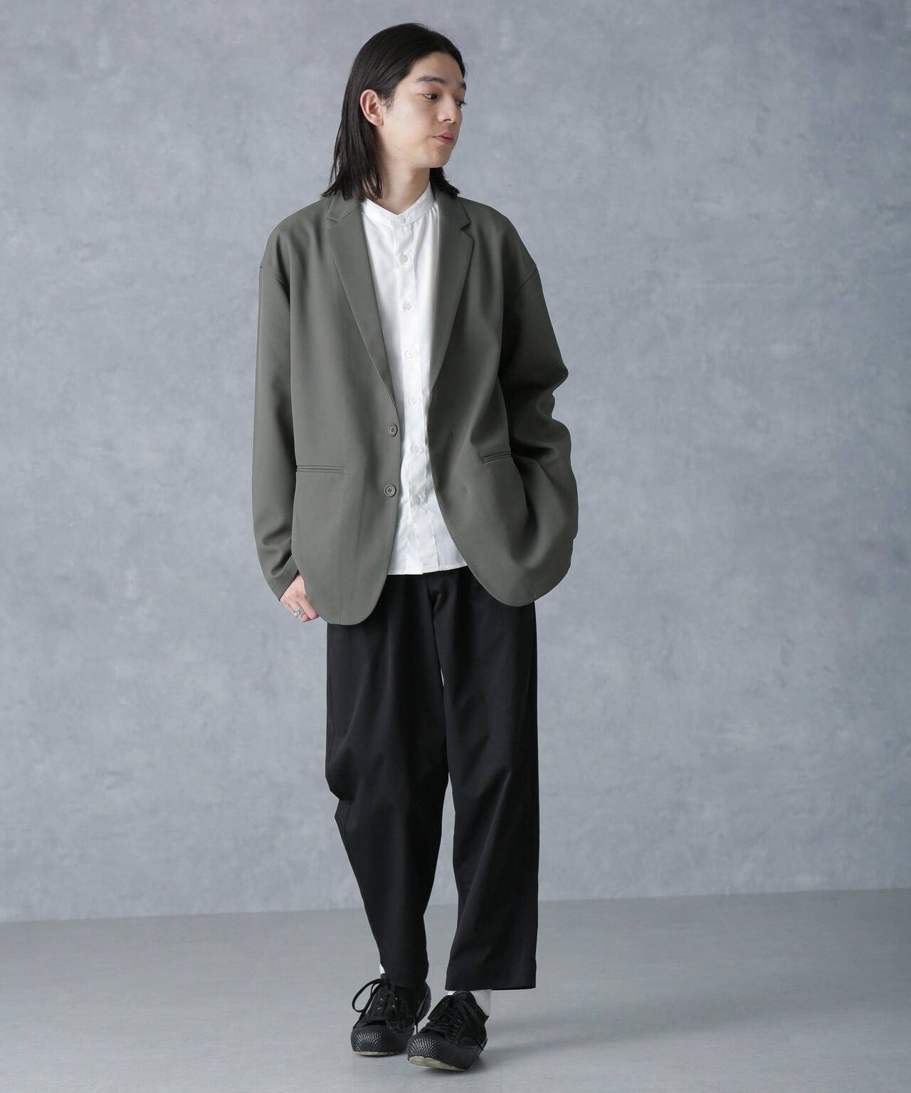 ストレッチツイルワイドジャケット(セットアップ可) 6724116204