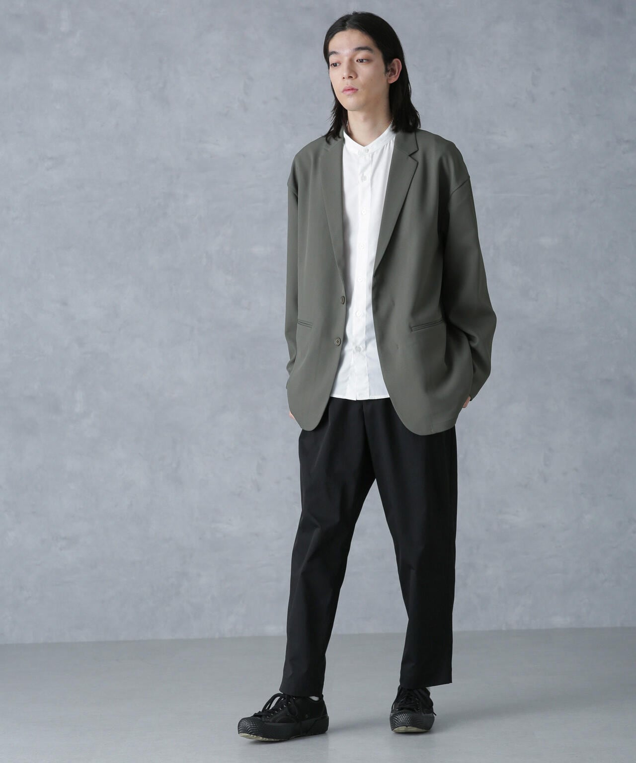 ストレッチツイルワイドジャケット(セットアップ可) 6724116204