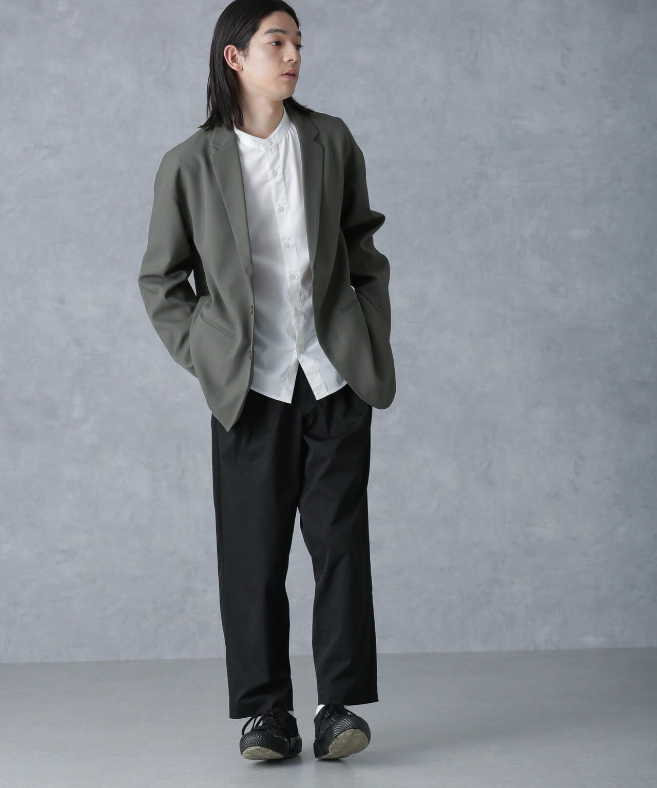 ストレッチツイルワイドジャケット(セットアップ可) 6724116204