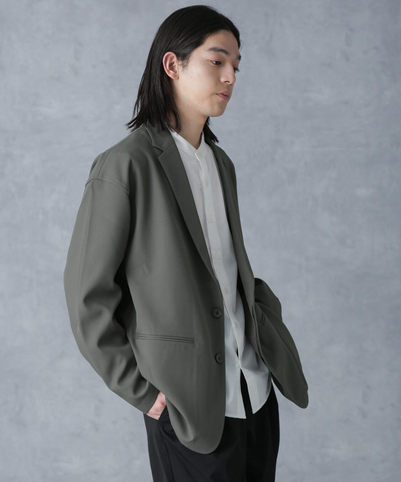 ストレッチツイルワイドジャケット(セットアップ可) 6724116204