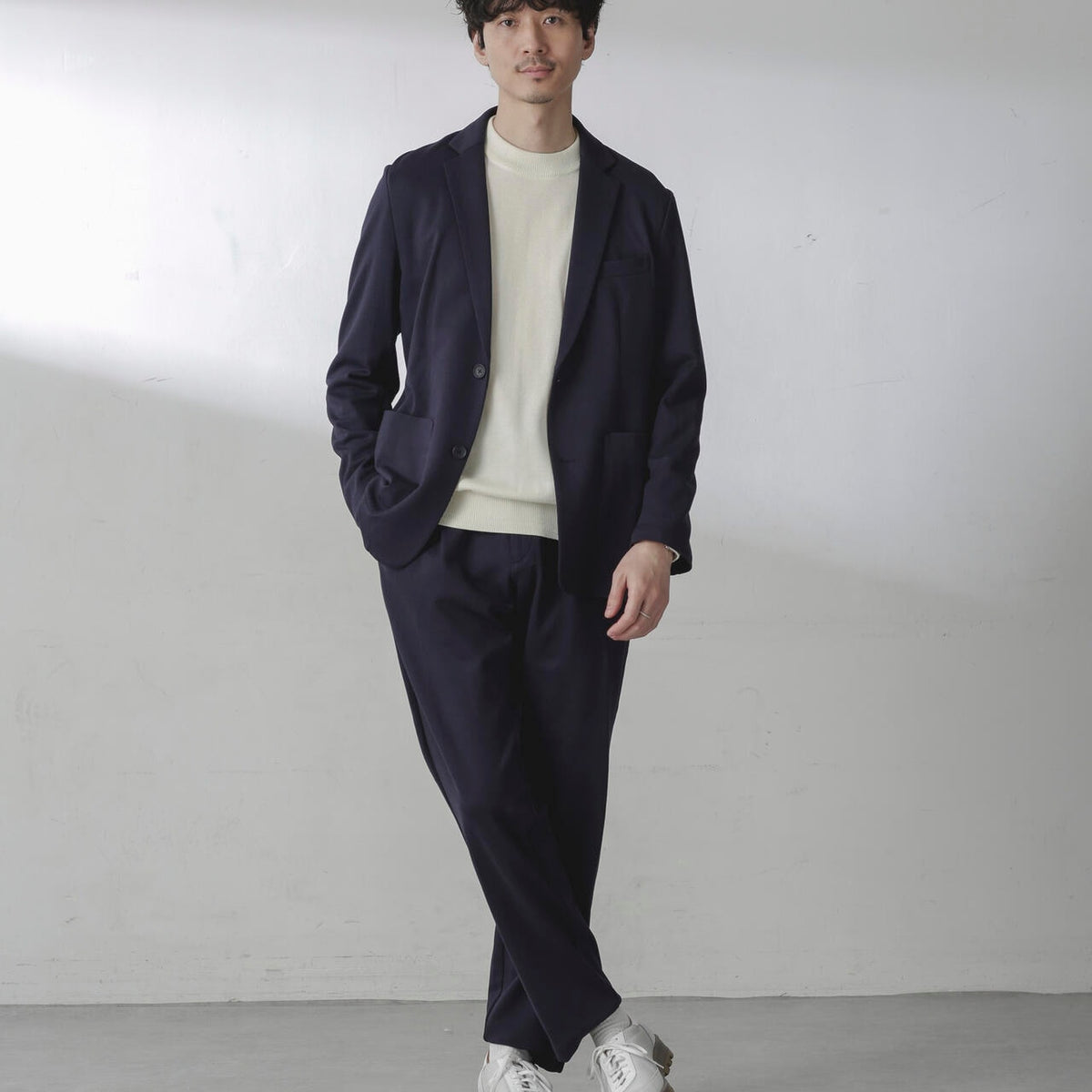 ナノユニバース セットアップ L 半袖ポンチグレービーツパーミニット