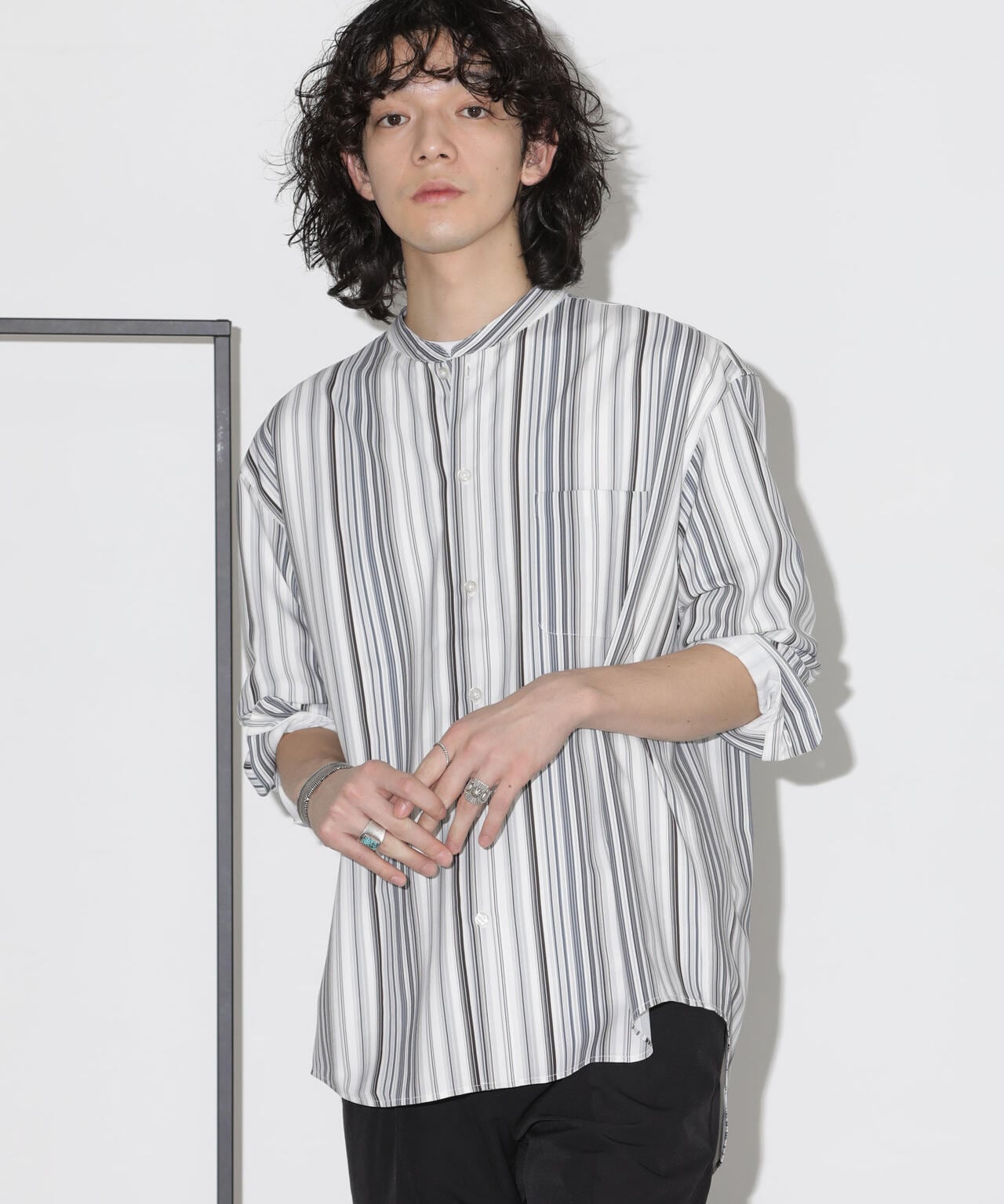 シャツ メンズ メンズシャツ メンズ 長袖シャツ ストライプシャツ メンズ 柄シャツ バンドカラーシャツ メンズ 厚手 楽天市場】ストライプシャツ メンズ 長袖 シャツ 大きいサイズ