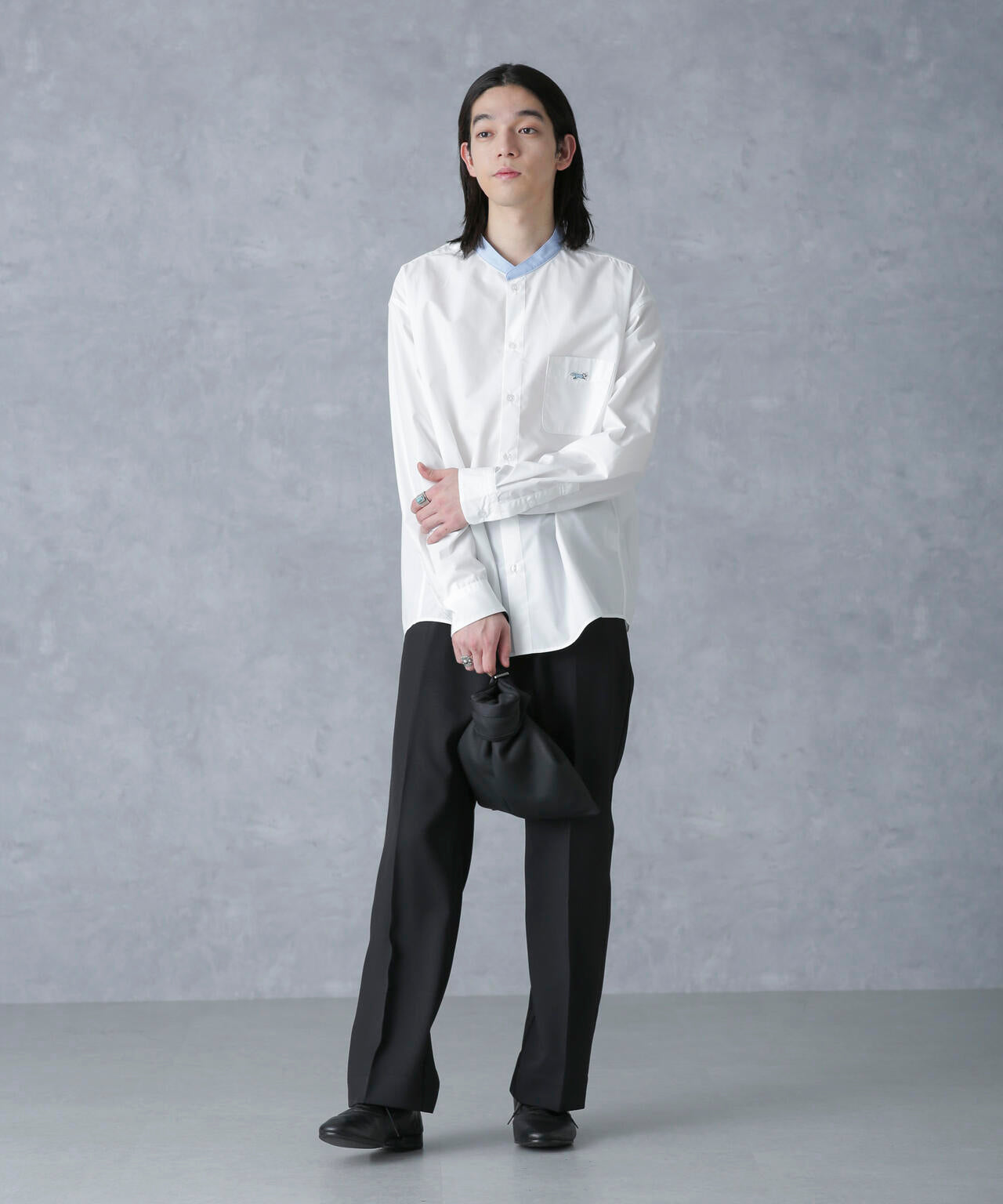 「PENNEYS別注」クレリックバンドカラーシャツ 長袖 6724120212