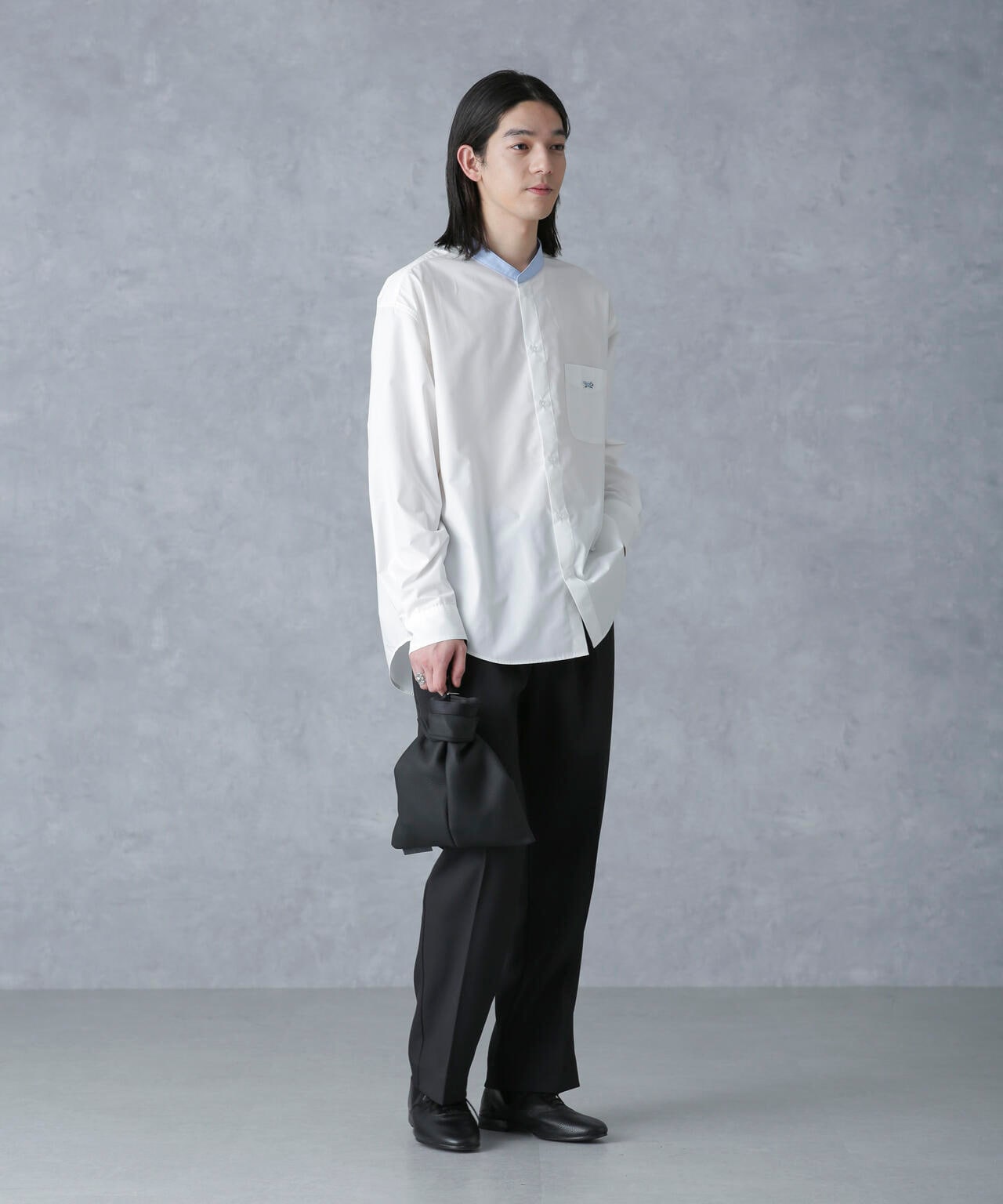 PENNEYS 別注 」クレリック バンドカラー シャツ 長袖