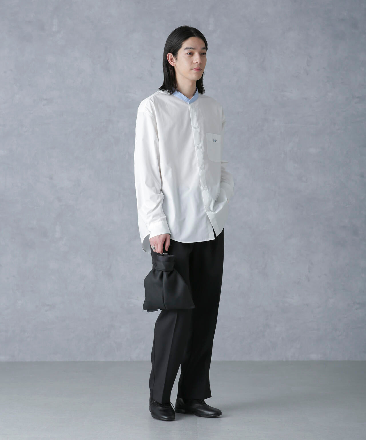 「PENNEYS別注」クレリックバンドカラーシャツ 長袖 6724120212