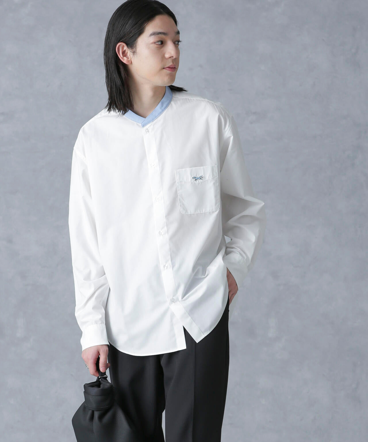 「PENNEYS別注」クレリックバンドカラーシャツ 長袖 6724120212