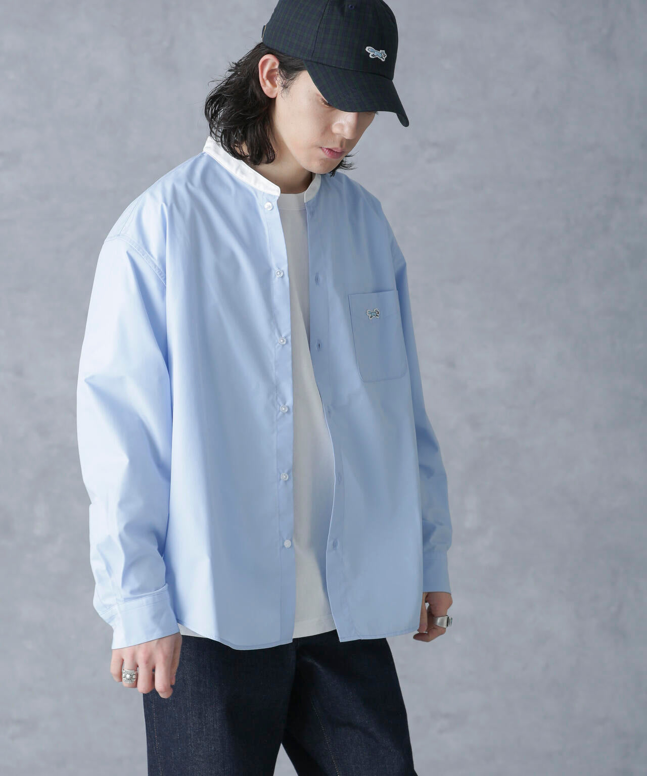 「PENNEYS別注」クレリックバンドカラーシャツ 長袖 6724120212