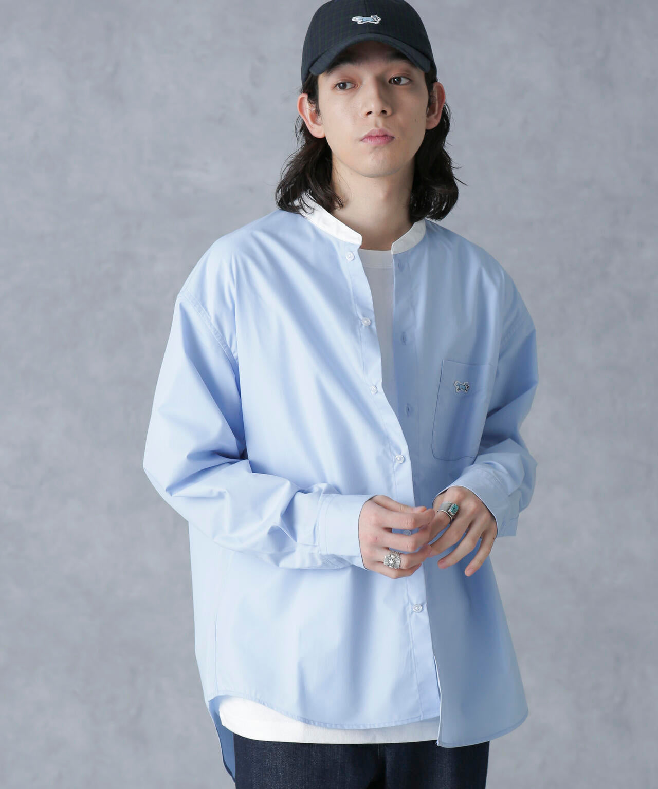 「PENNEYS別注」クレリックバンドカラーシャツ 長袖 6724120212