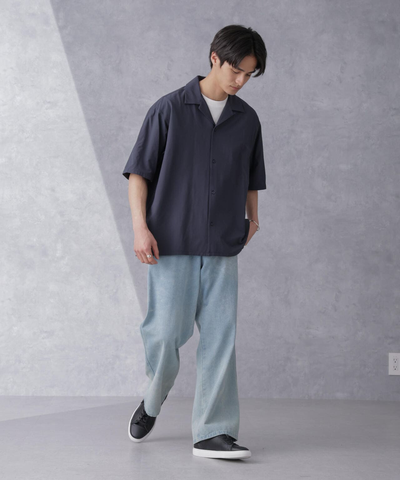 answer4Tシャツ Sサイズ 2枚組 ストレッチ ワイド オープンカラー シャツ 半袖(セットアップ可)