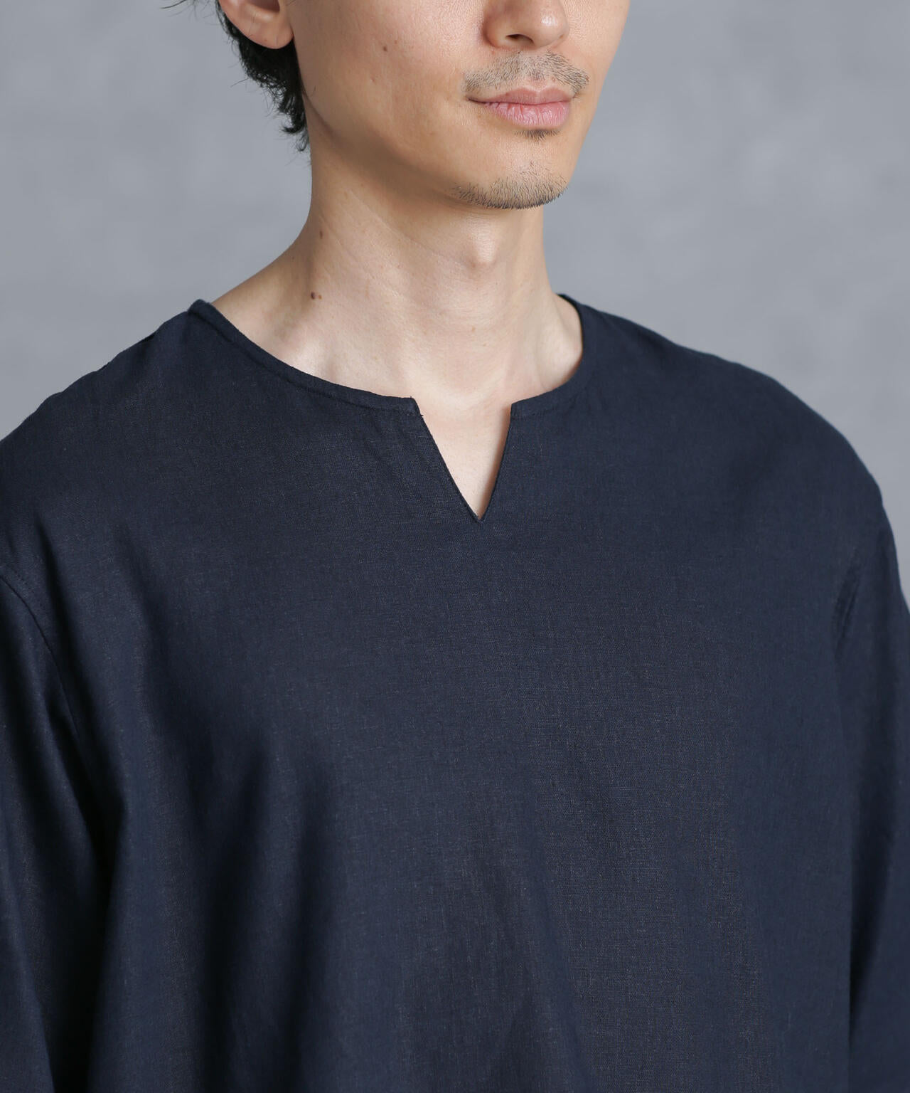 フレンチリネンプルオーバーシャツ 半袖 6724121207