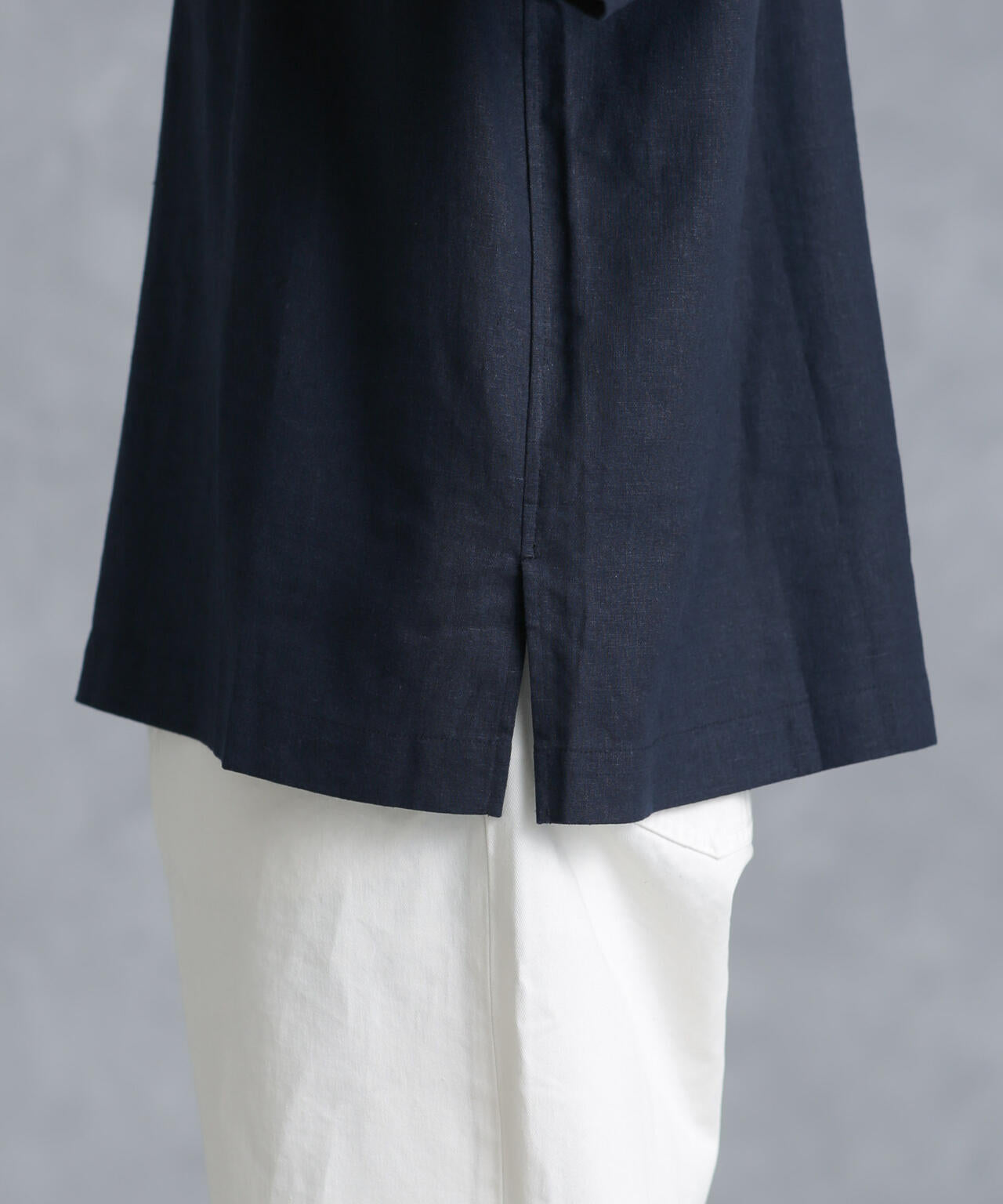 フレンチリネンプルオーバーシャツ 半袖 6724121207