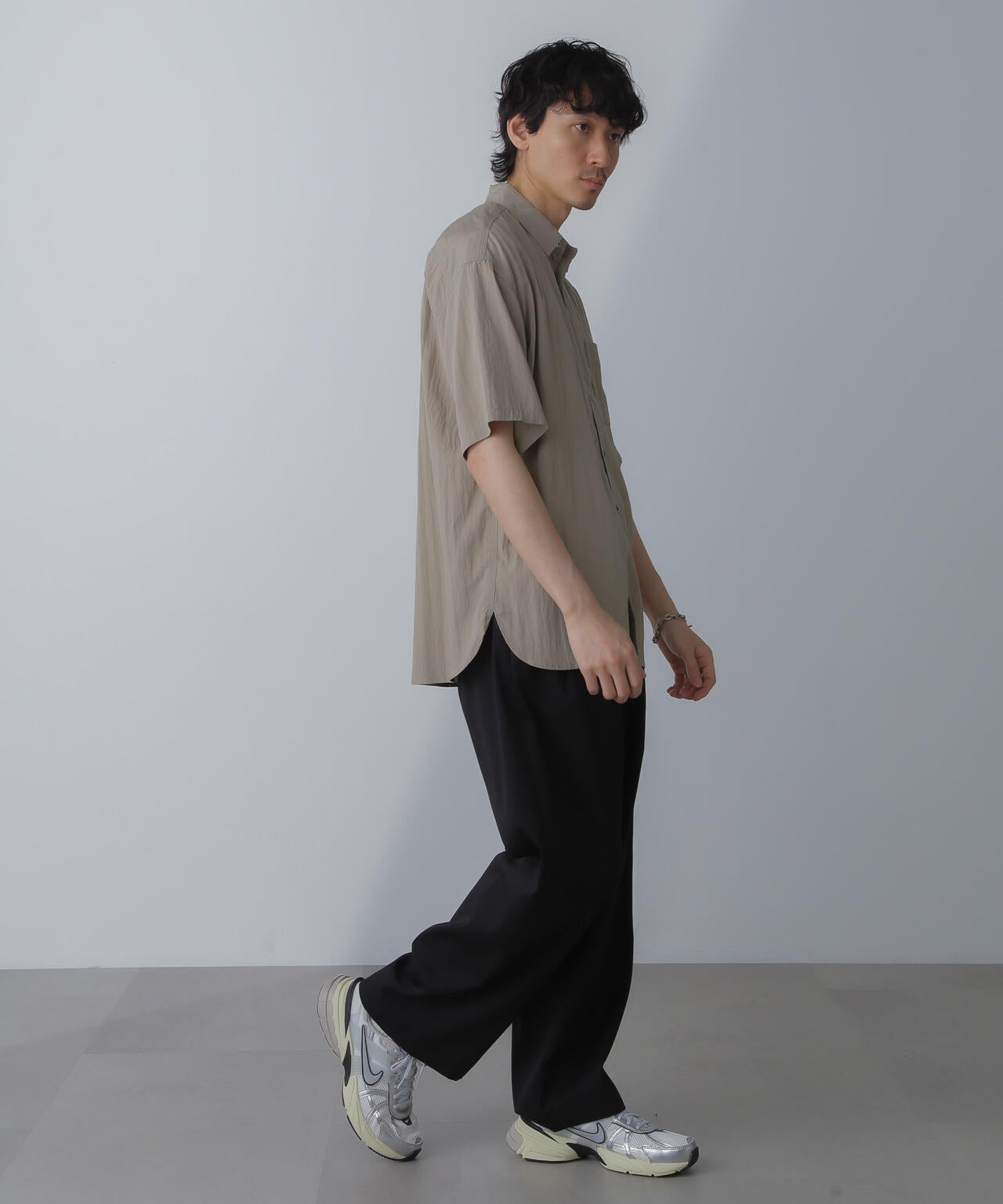 ナイロンレーヨンリラックスシャツ 半袖 6724121216