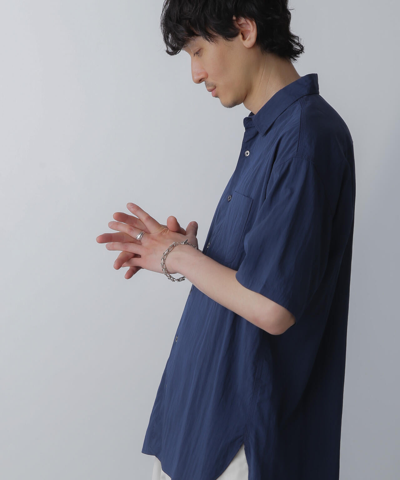 ナイロンレーヨンリラックスシャツ 半袖 6724121216