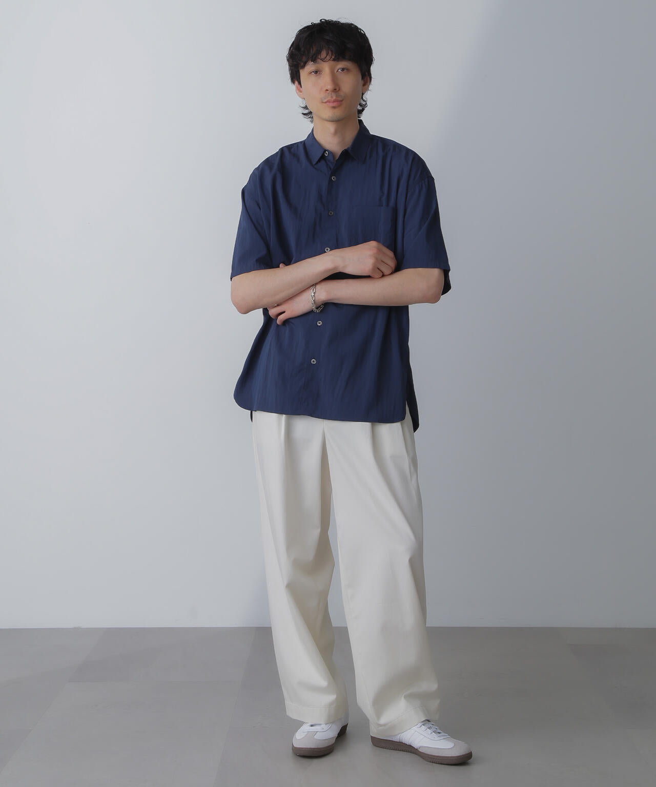 ナイロンレーヨンリラックスシャツ 半袖 6724121216