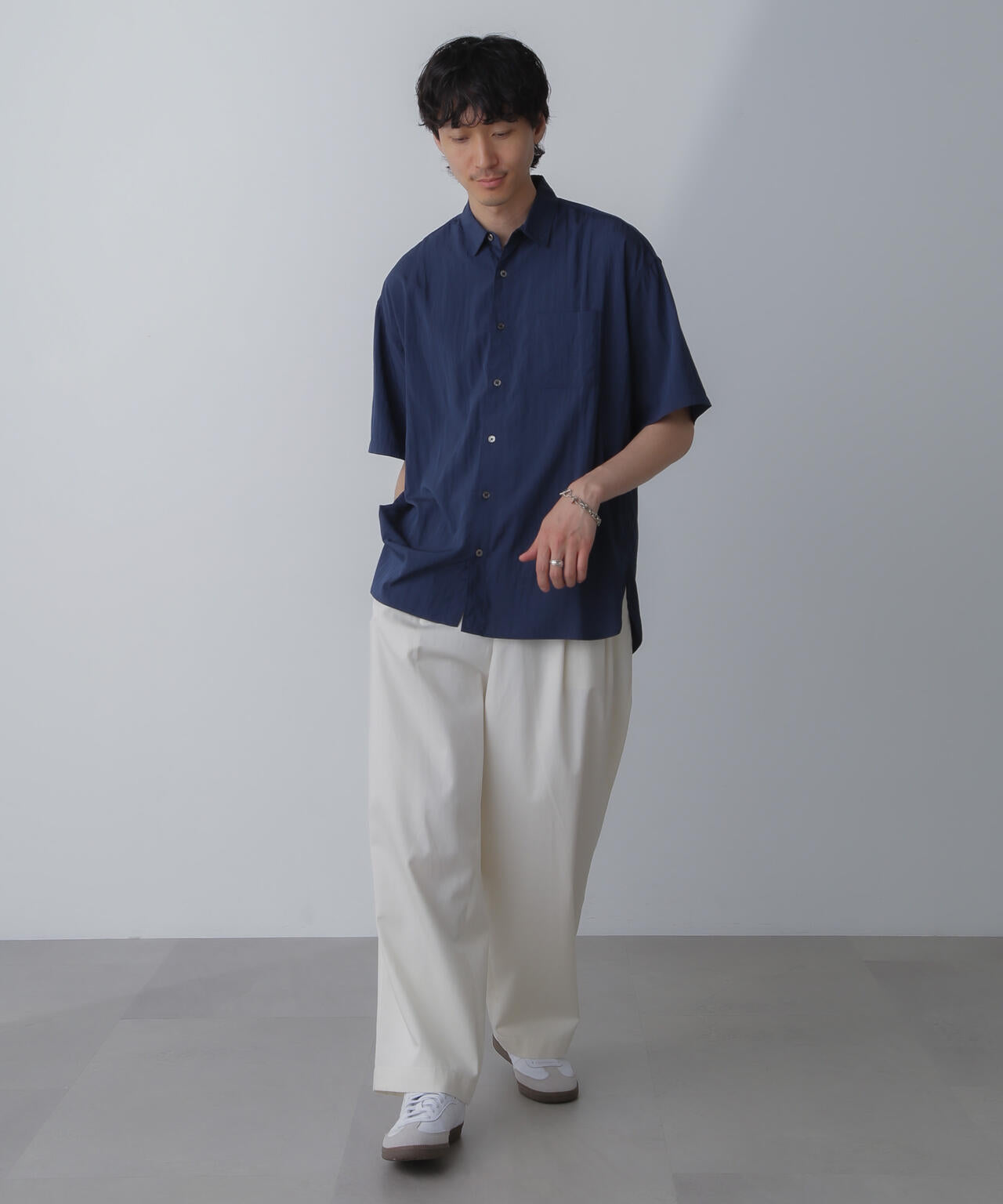 ナイロンレーヨンリラックスシャツ 半袖 6724121216