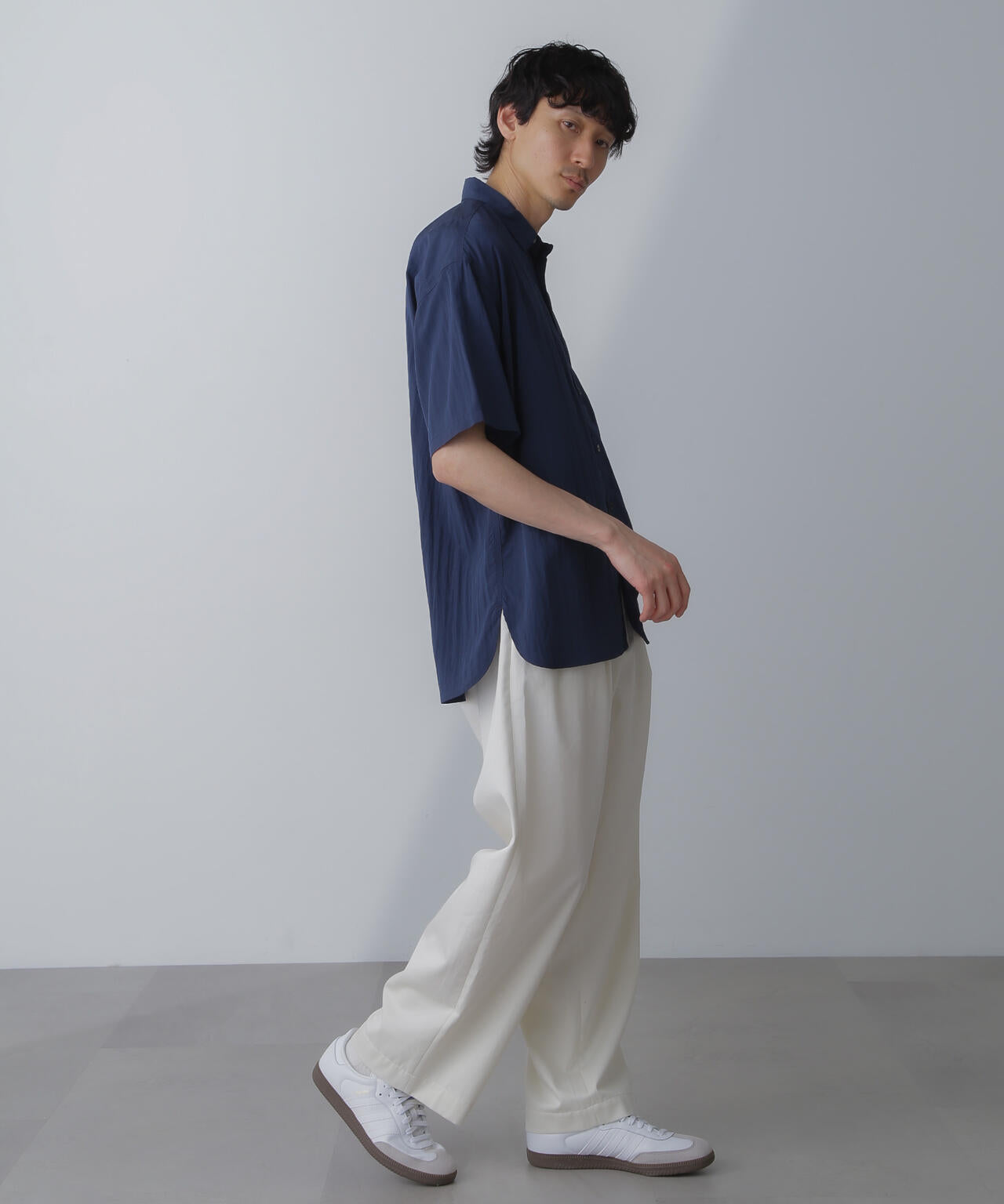 ナイロンレーヨンリラックスシャツ 半袖 6724121216