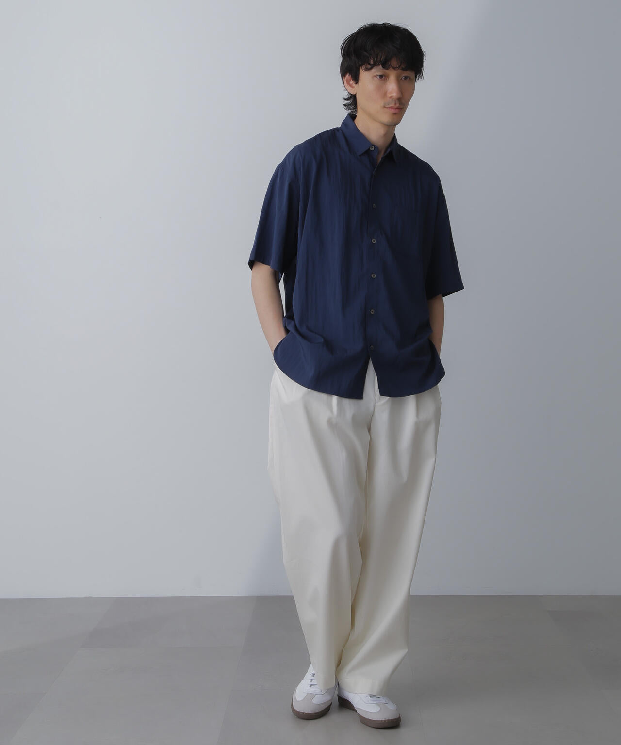 ナイロンレーヨンリラックスシャツ 半袖 6724121216