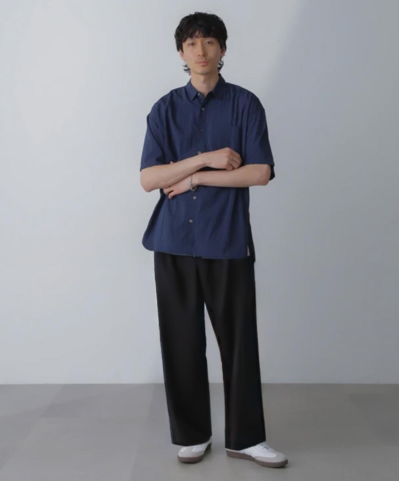 ナイロンレーヨンリラックスシャツ 半袖 6724121216