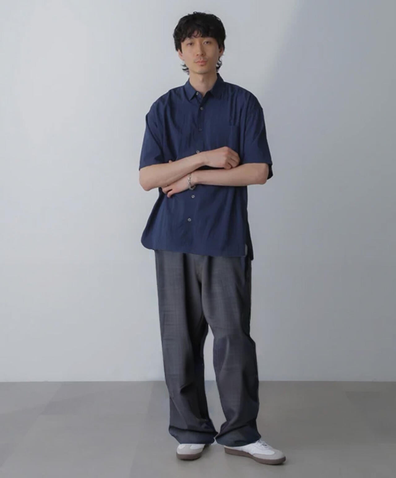 ナイロンレーヨンリラックスシャツ 半袖 6724121216