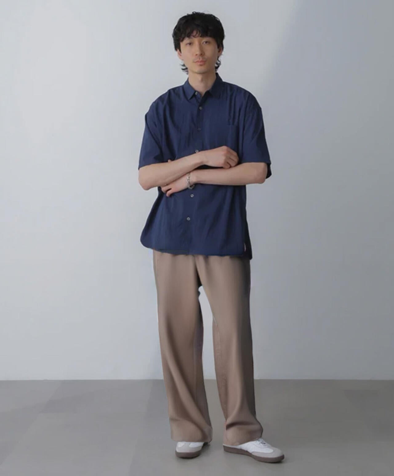 ナイロンレーヨンリラックスシャツ 半袖 6724121216