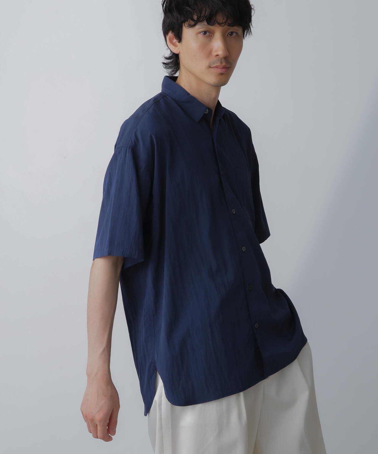 ナイロンレーヨンリラックスシャツ 半袖 6724121216