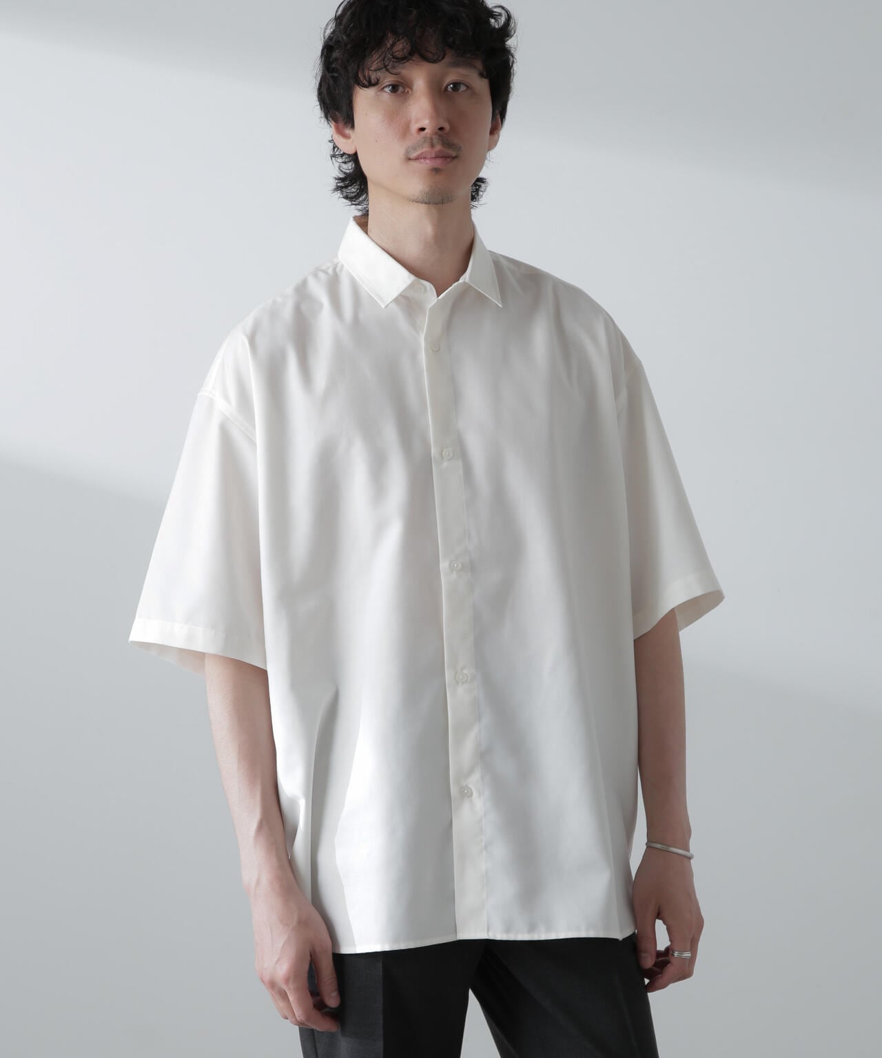 NANO universe シャツ WEB限定/クレイジーストライプシャツ 半袖