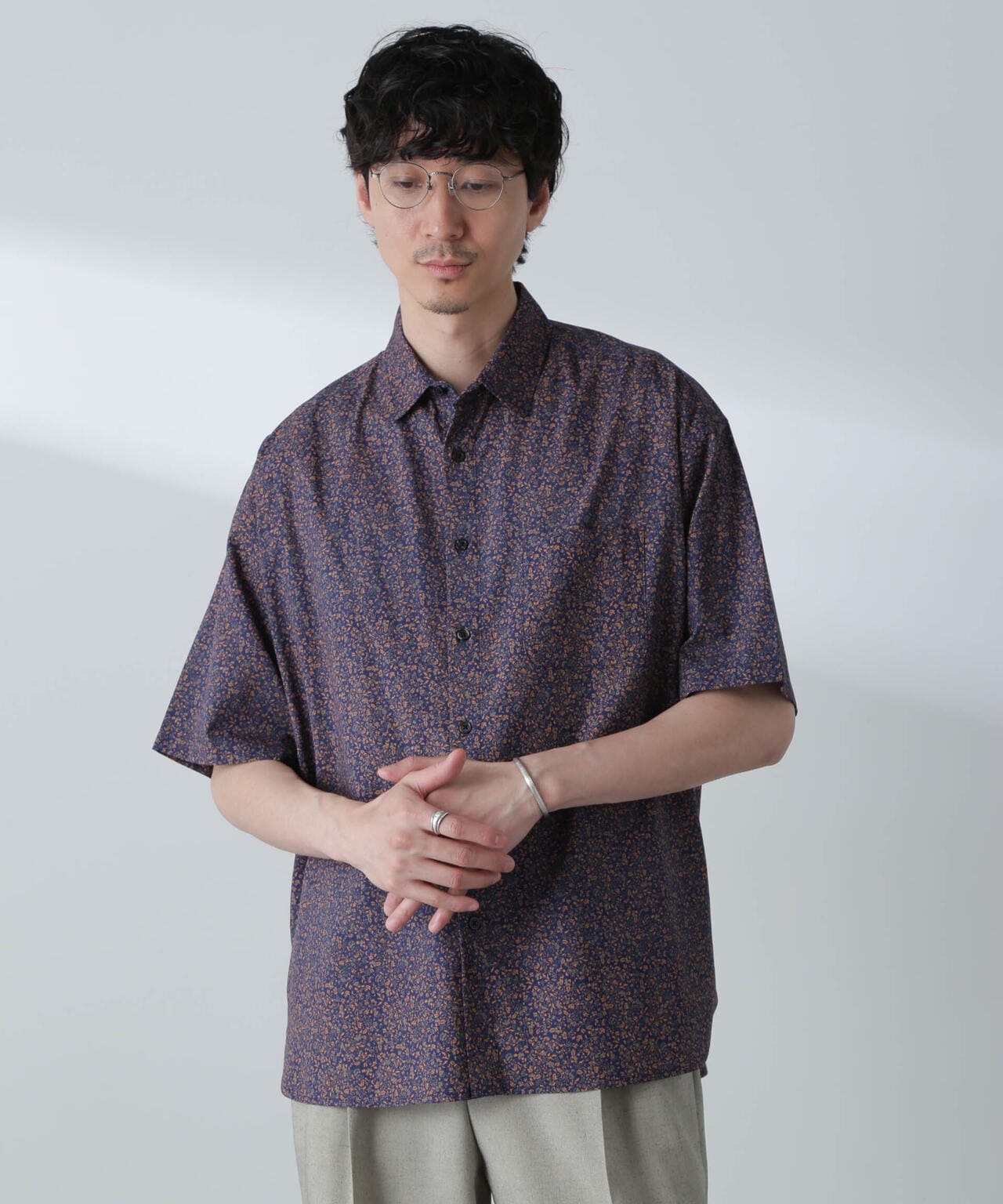 小花柄レギュラーシャツ 半袖 6724121230
