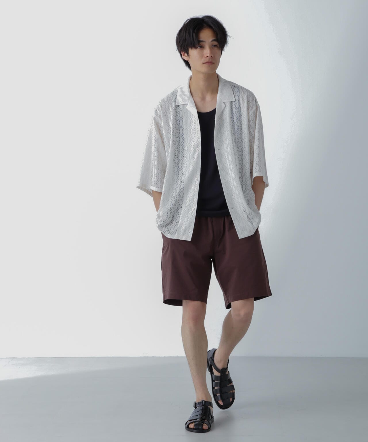 WEB限定/ワイドレースシャツ 半袖 6724121233