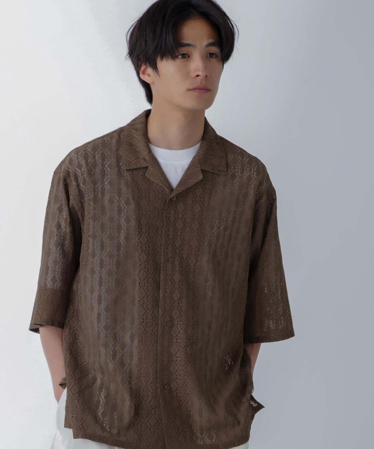 WEB限定/ワイドレースシャツ 半袖 6724121233
