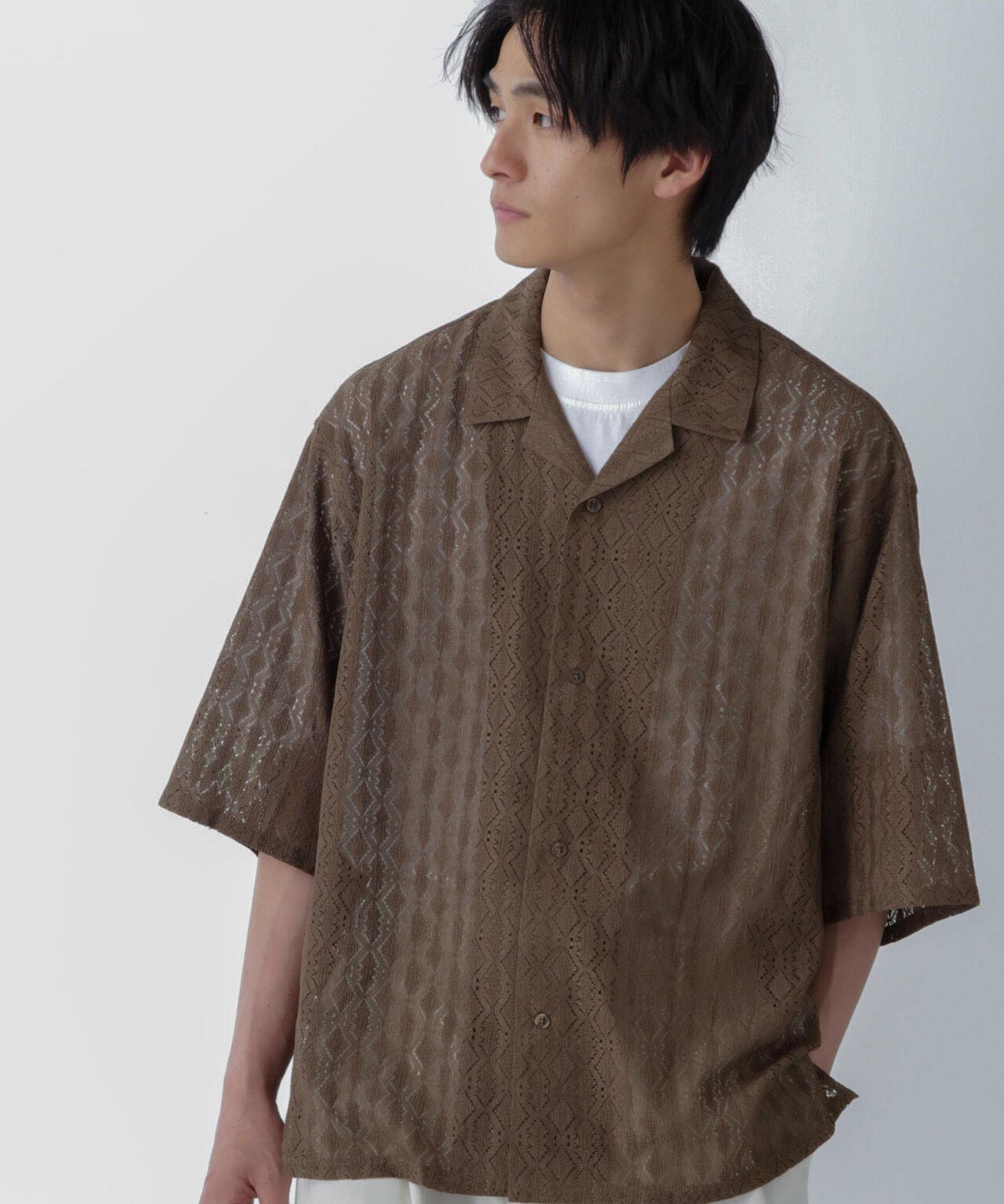WEB限定/ワイドレースシャツ 半袖 6724121233