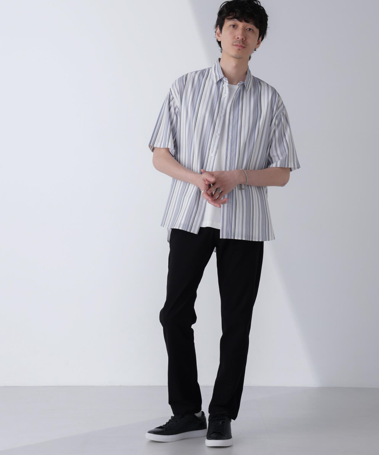 ランダムストライプビッグシャツ 半袖 6724121240
