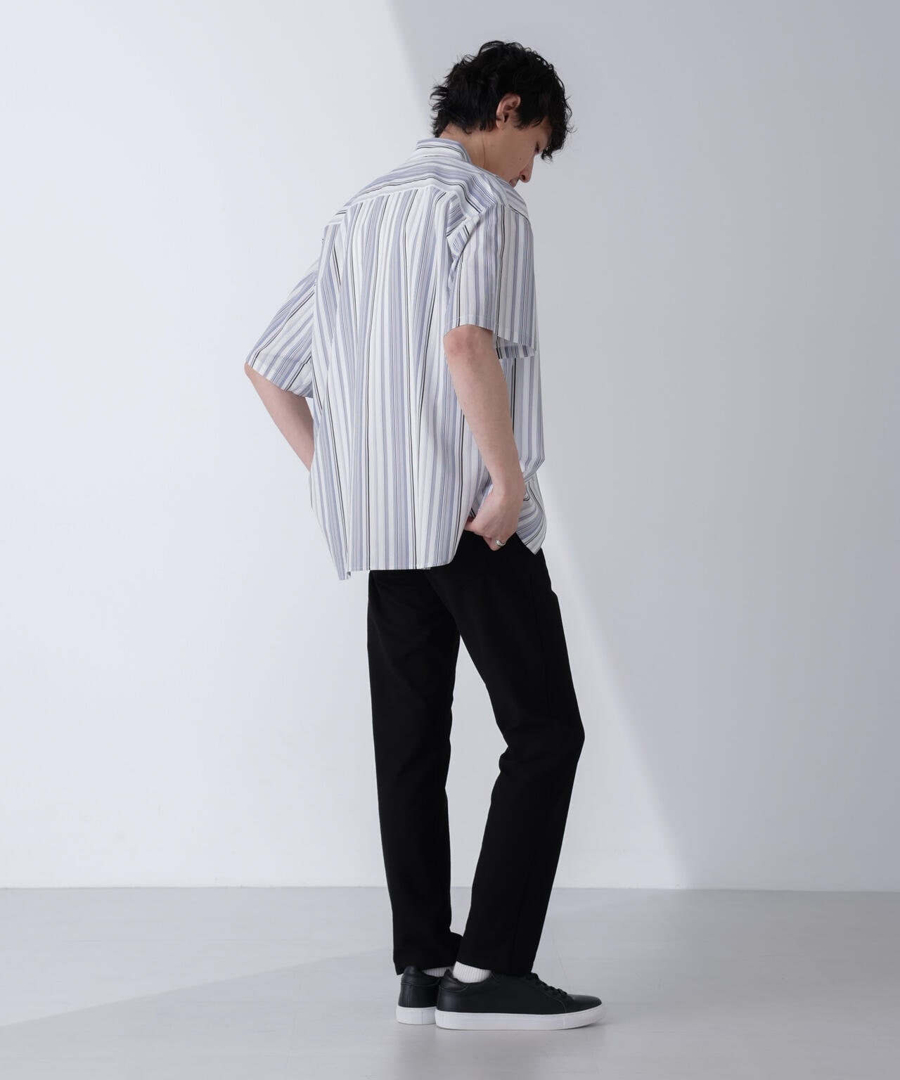 ランダムストライプビッグシャツ 半袖 6724121240