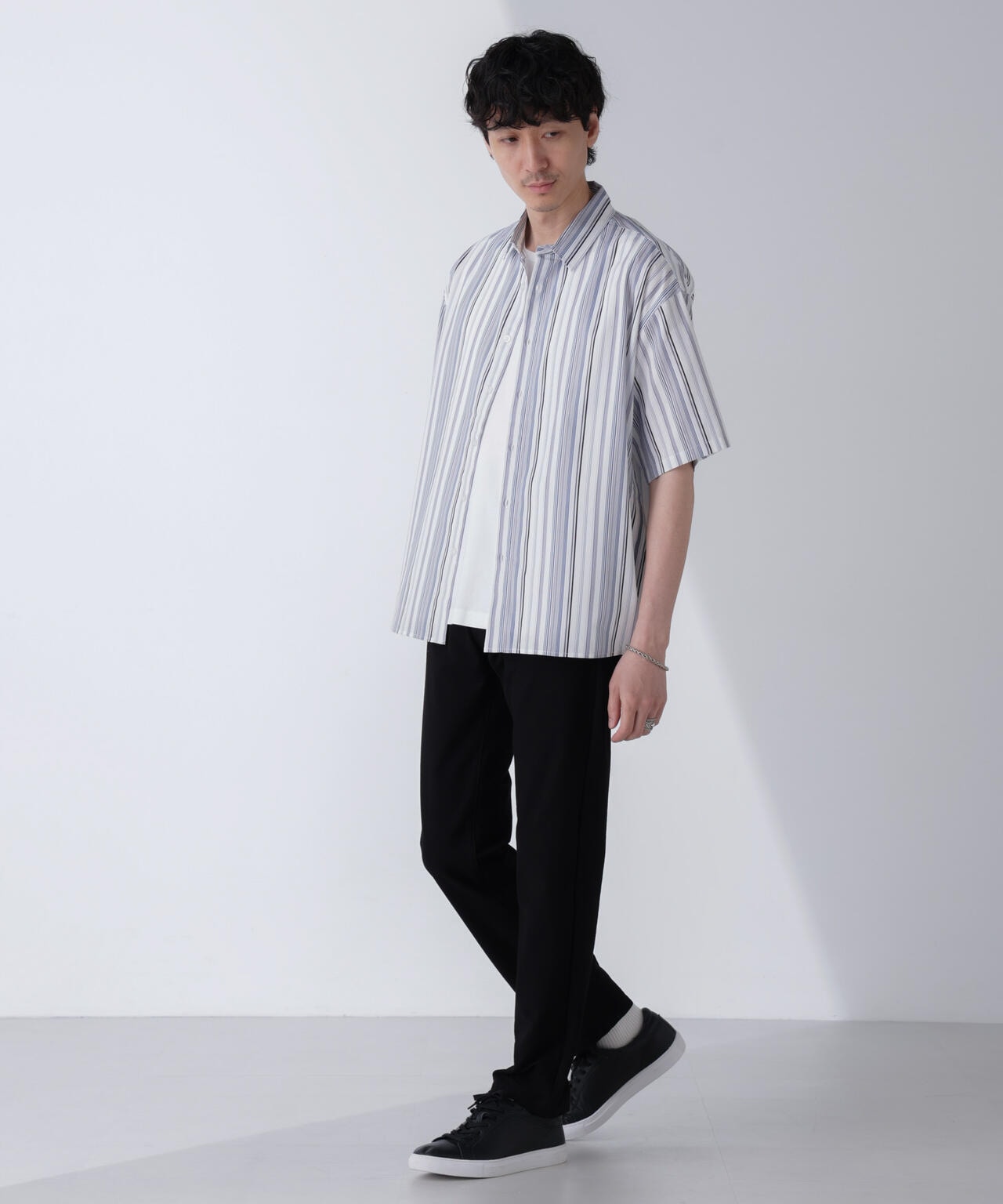 ランダムストライプビッグシャツ 半袖 6724121240