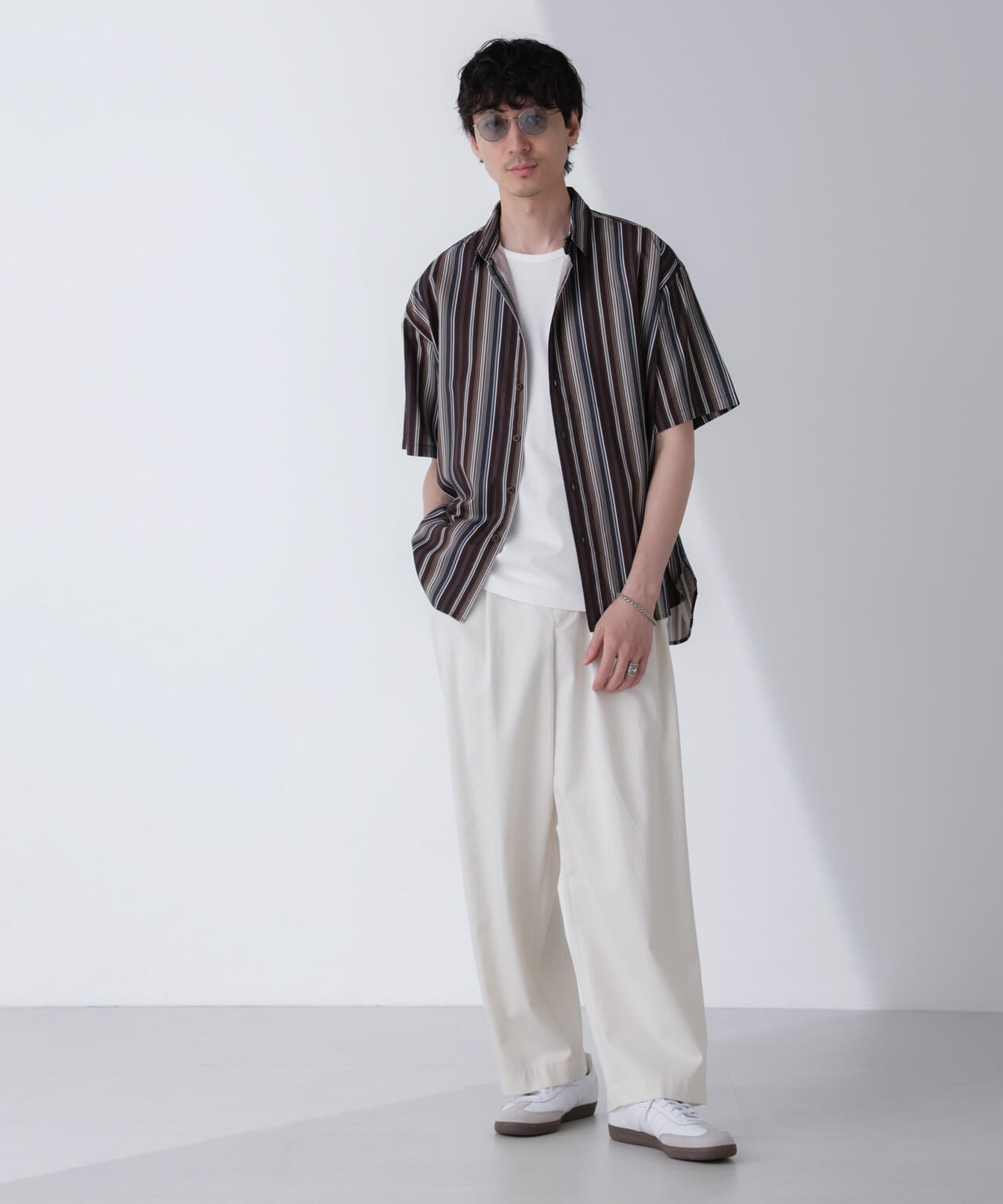 ランダムストライプビッグシャツ 半袖 6724121240
