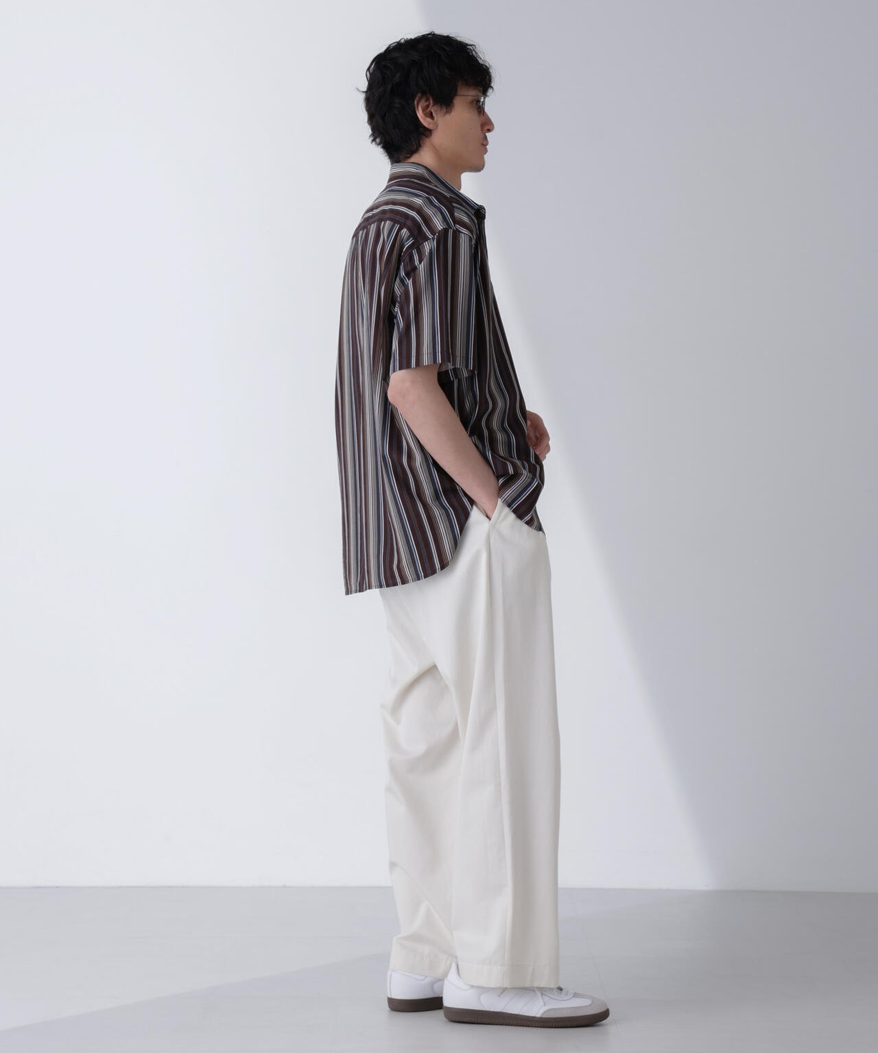 ランダムストライプビッグシャツ 半袖 6724121240