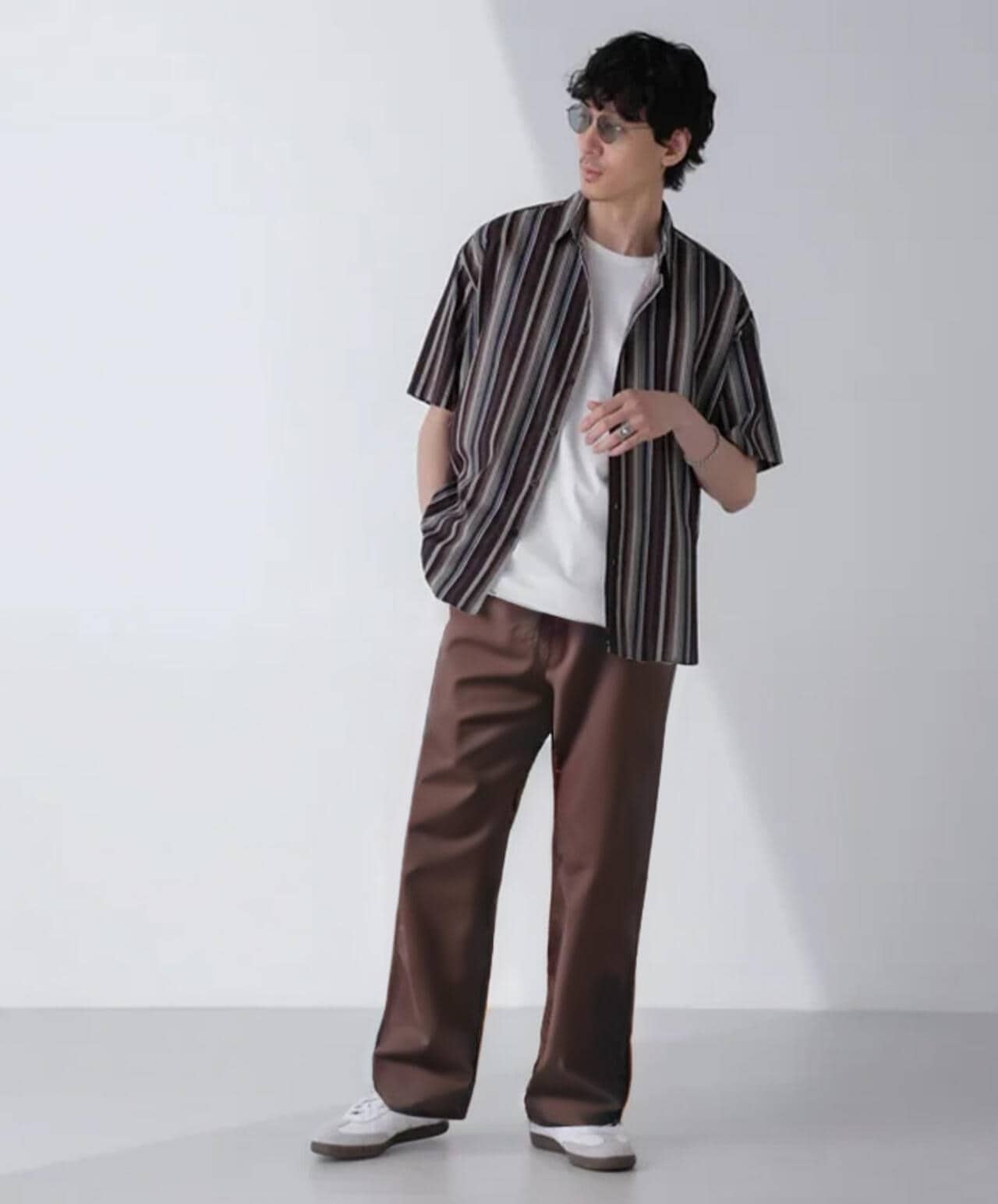 ランダムストライプビッグシャツ 半袖 6724121240