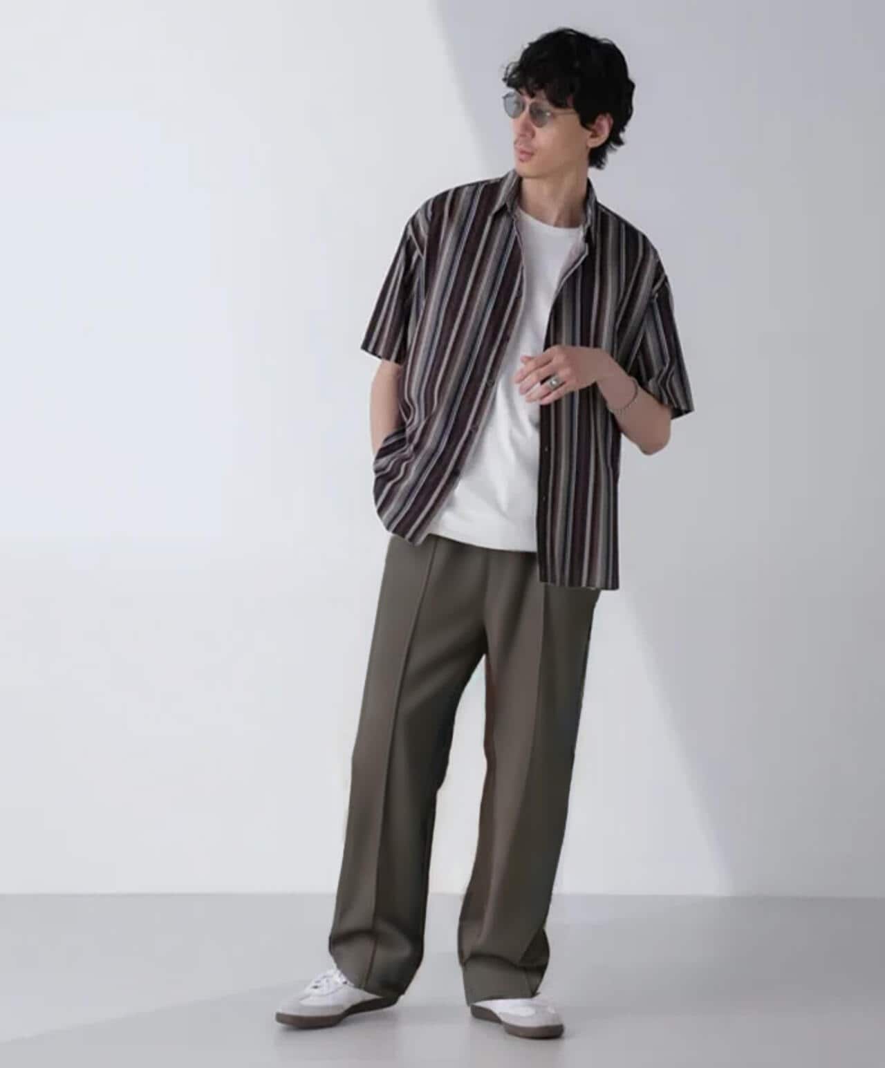 ランダムストライプビッグシャツ 半袖 6724121240