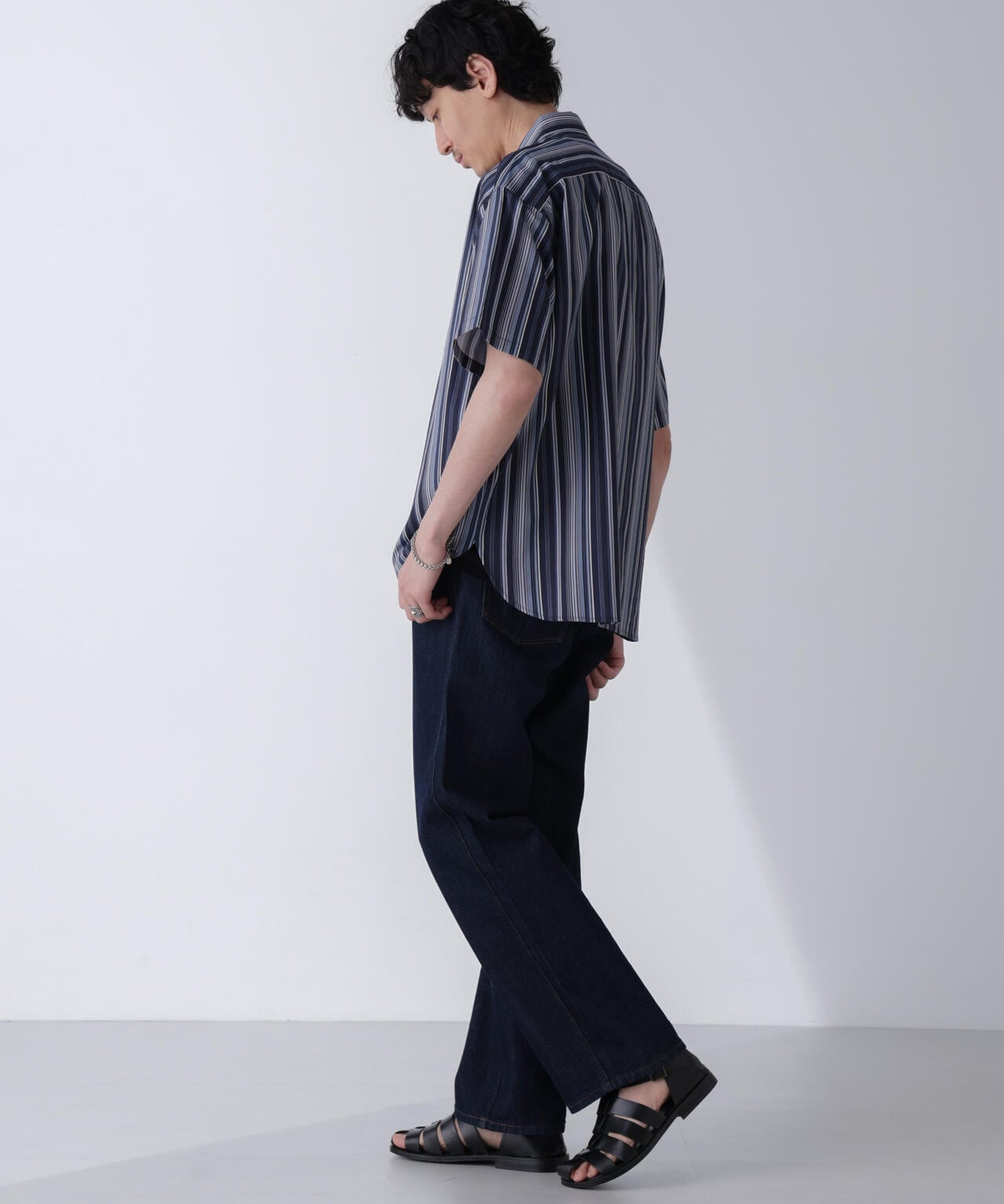 ランダムストライプビッグシャツ 半袖 6724121240