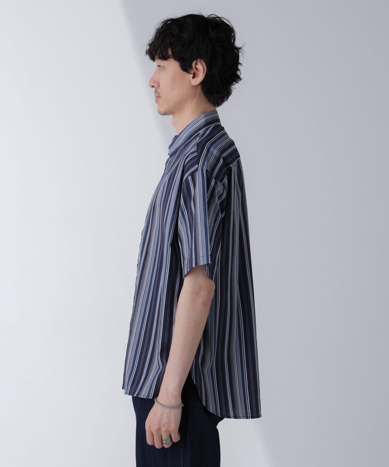 ランダムストライプビッグシャツ 半袖 6724121240