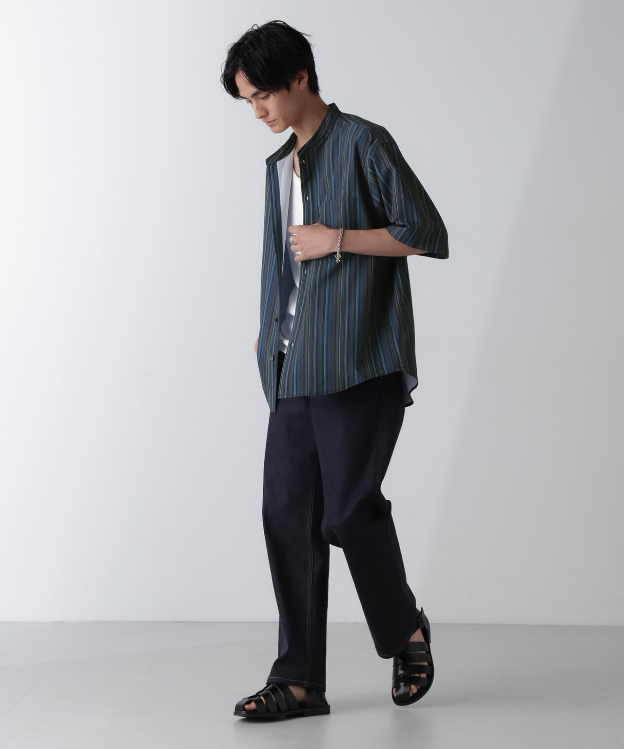 ランダムストライプ シャツ 半袖