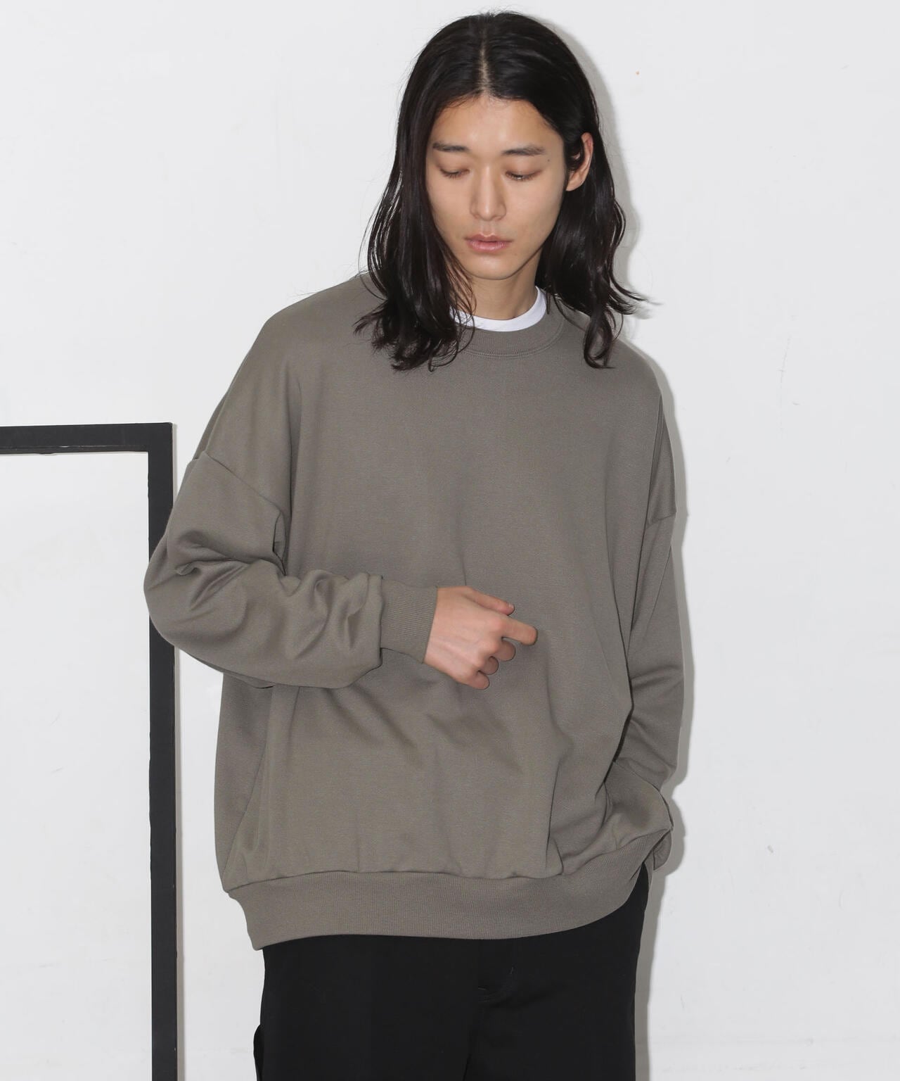 BIBIY. グレー クルーネックスウェット WEB限定 / ビッグシルエット クルーネック スウェット