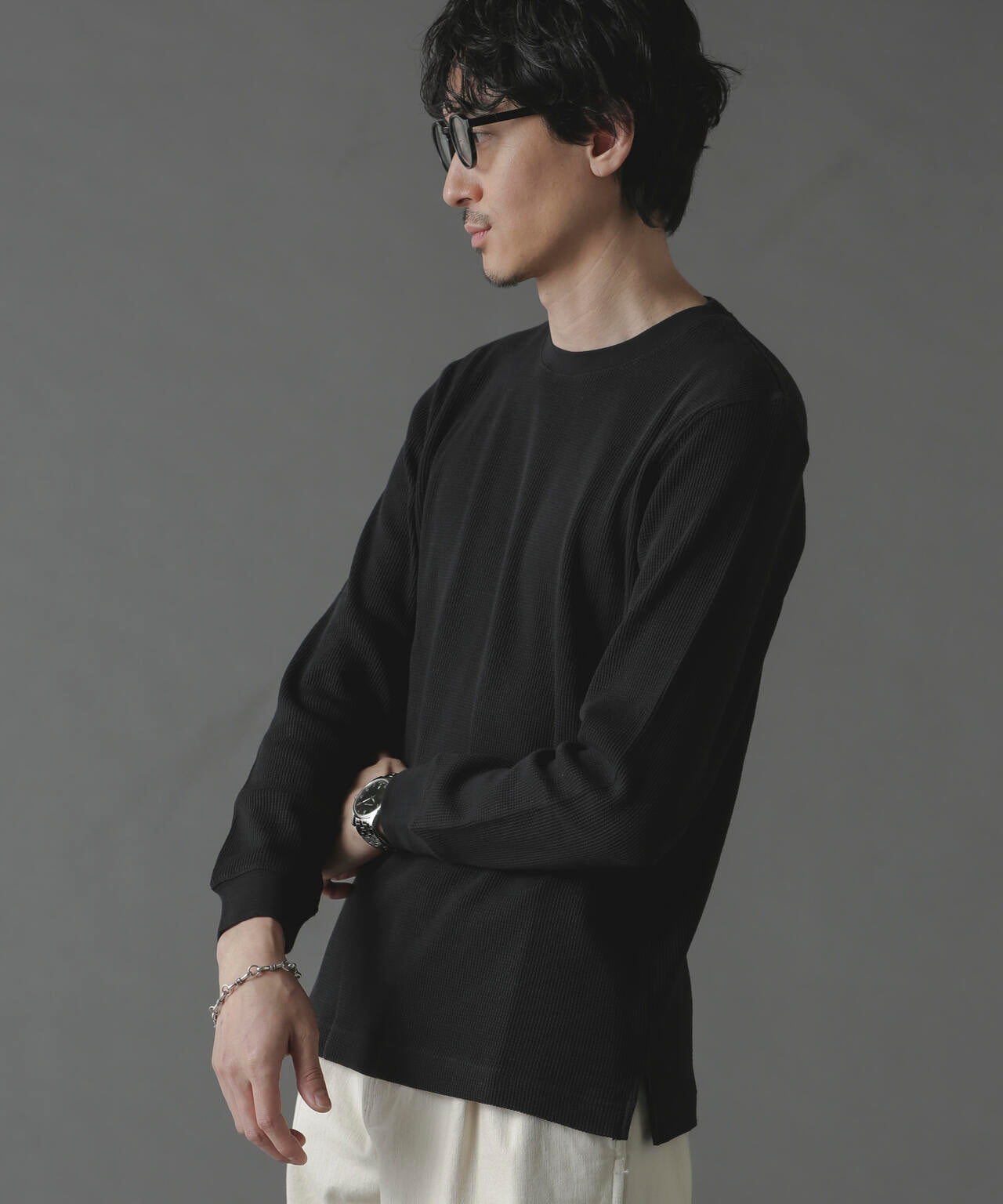 アンチスメルワッフルTシャツ 長袖 6724123212