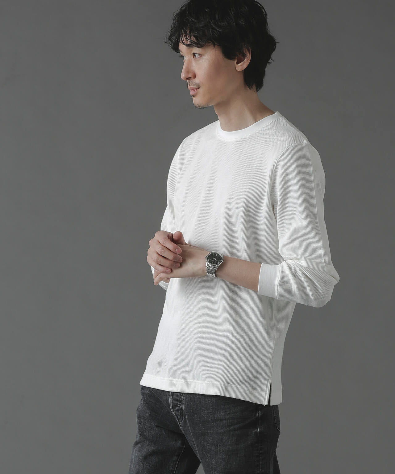 アンチスメルワッフルTシャツ 長袖 6724123212