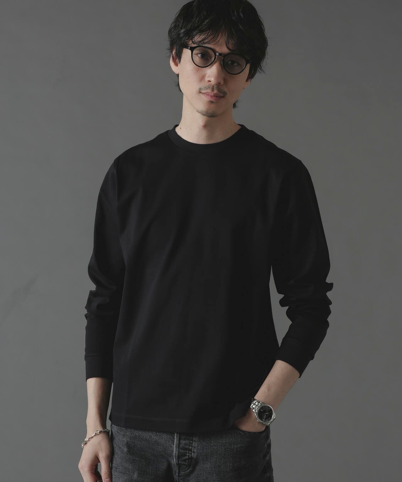 アンチスメルクルーネックTシャツ 長袖 6724123213